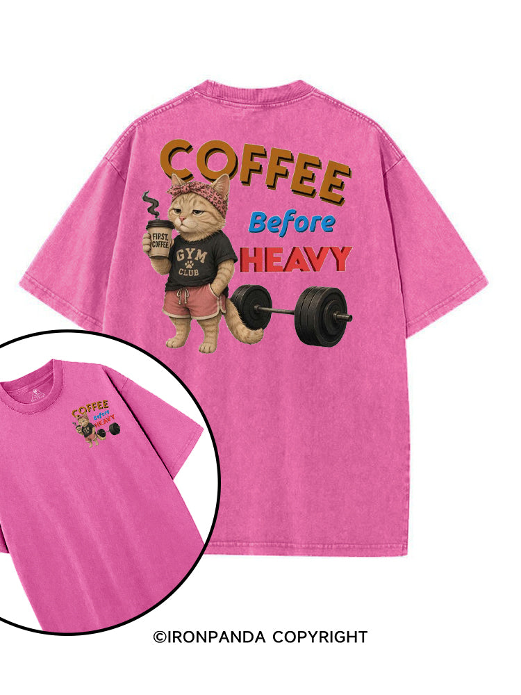 COFFEE BEFORE HEAVY GYM CLUB printed Gym Shirt
