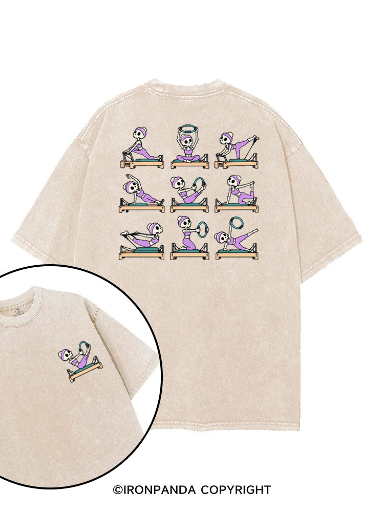 PILATES SKELETON REFORMER WORKOUT FITNESS LOVER printed Gym Shirt