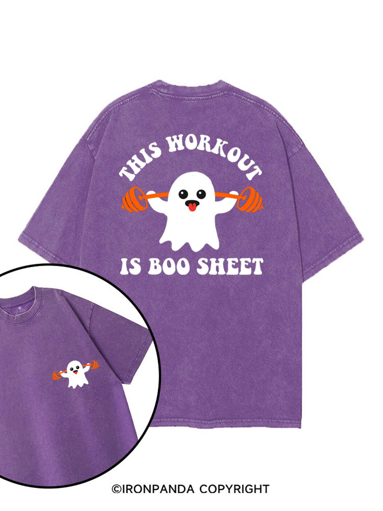 THIS WORKOUT IS BOO SHEET HALLOWEEN GHOST printed Gym Shirt