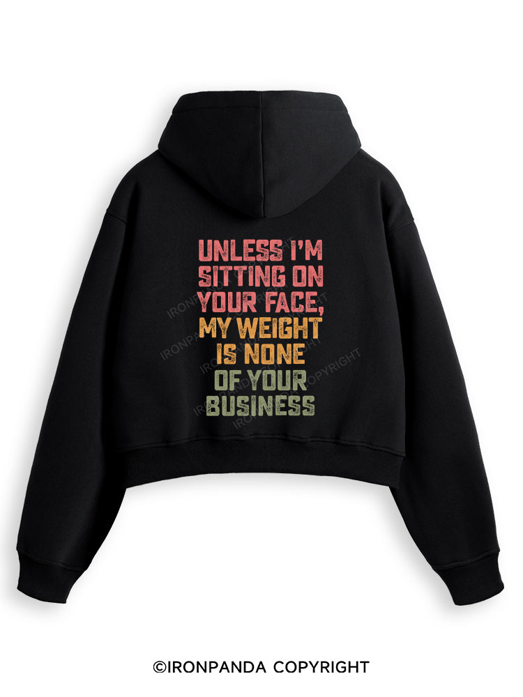 UNLESS I'M SITTING ON YOUR FACE Fleece Crop Zip Up Hoodie