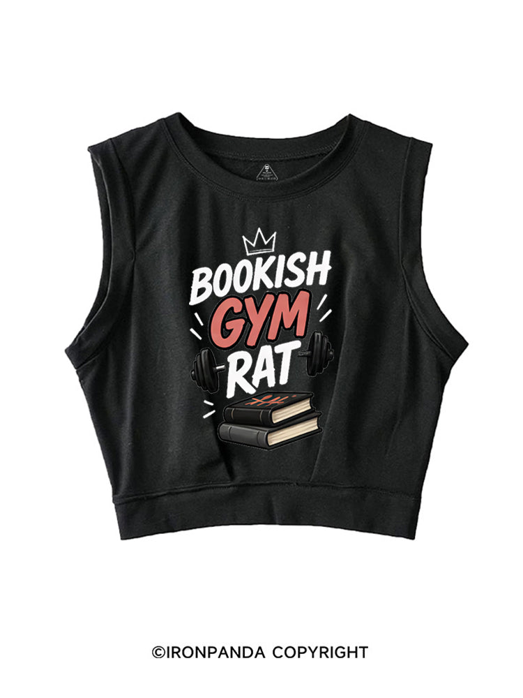 BOOKISH GYM RAT SLEEVELESS CROP TOPS