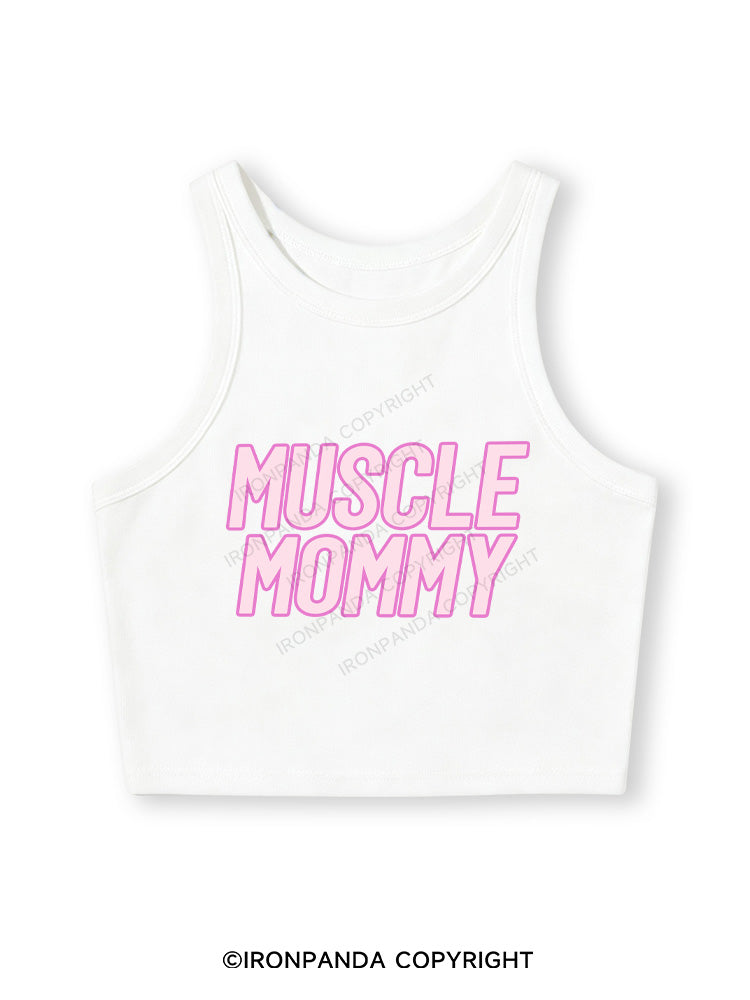 MUSCLE MOM Fitted Crop Tank Top
