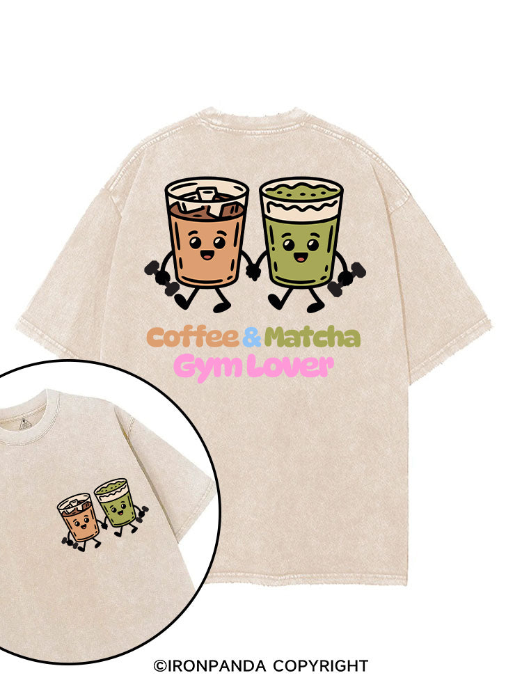 COFFEE & MATCHA GYM LOVER printed Gym Shirt