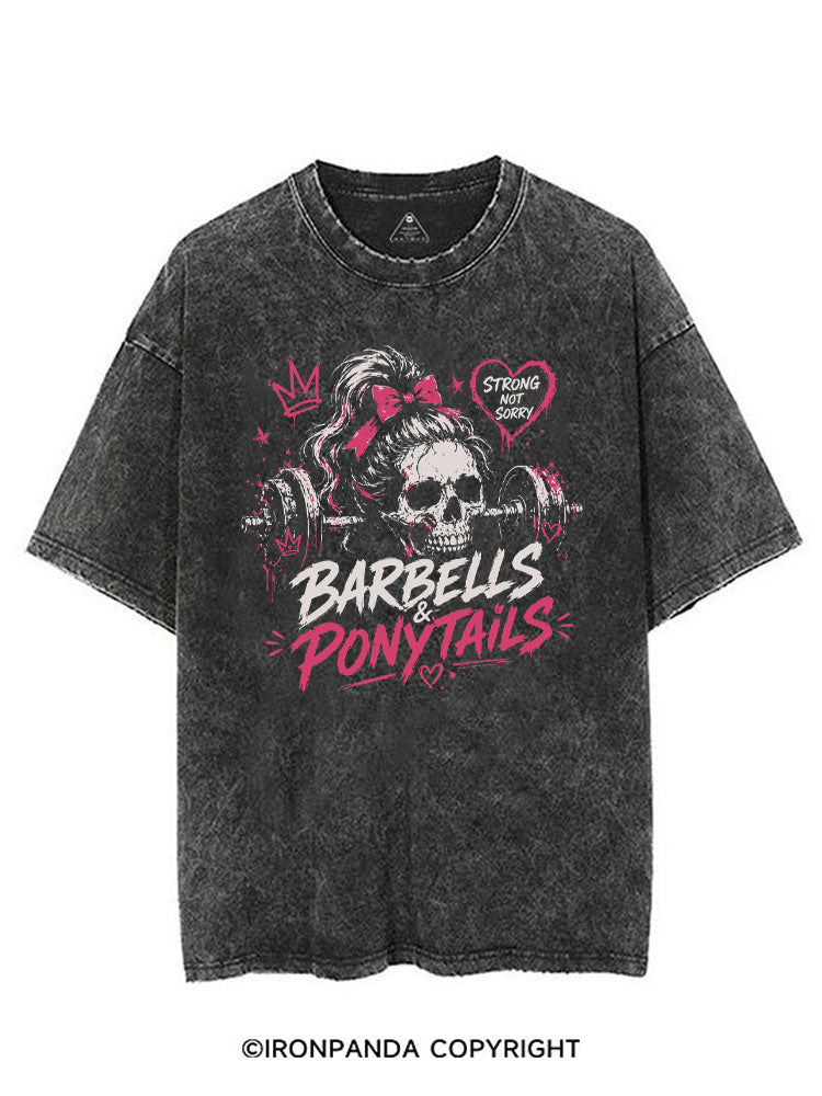 BARBELLS & PONYTAILS STRONG NOT SORRY VINTAGE GYM SHIRT