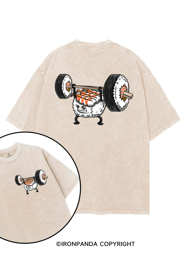 Weightlifting Sushi Funny printed Gym Shirt