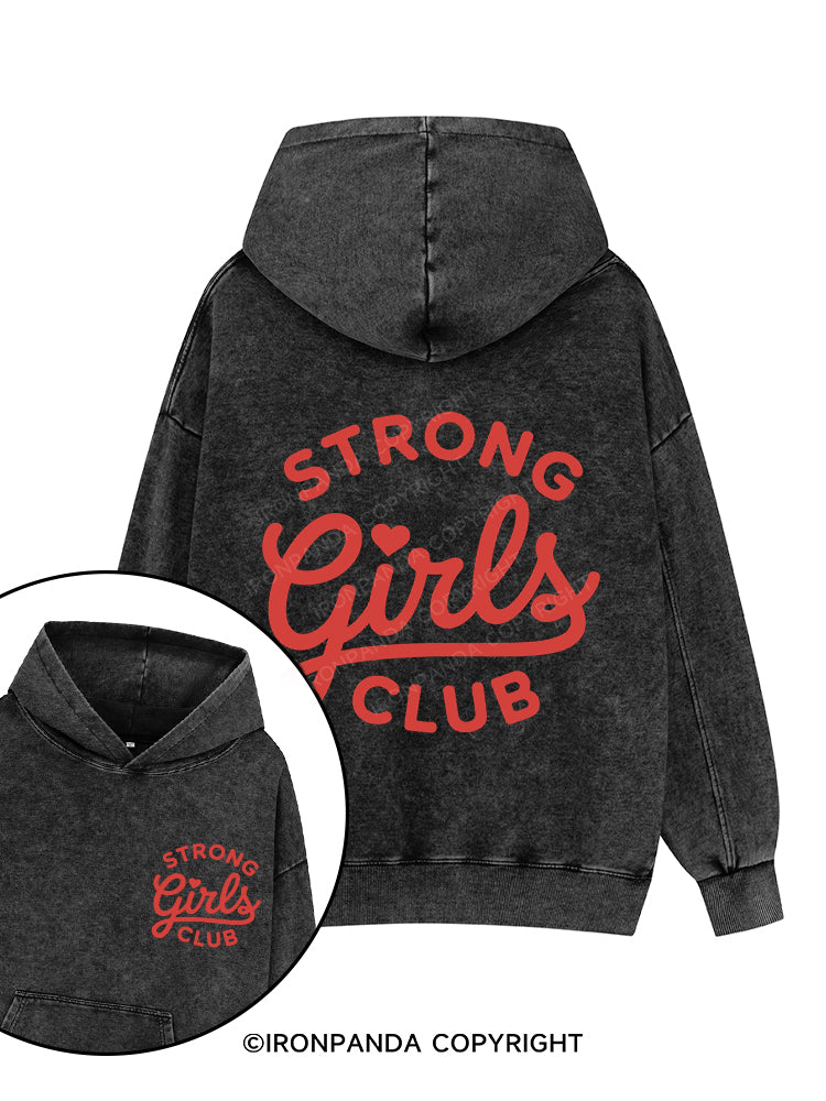 STRONG GIRLS CLUB POSITIVE GYM VIBE Printed Washed Gym Hoodie