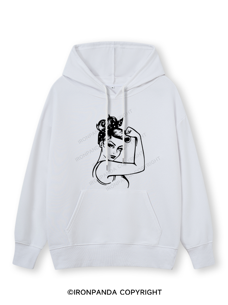 Power Woman With Muscles Classic Gym Hoodie