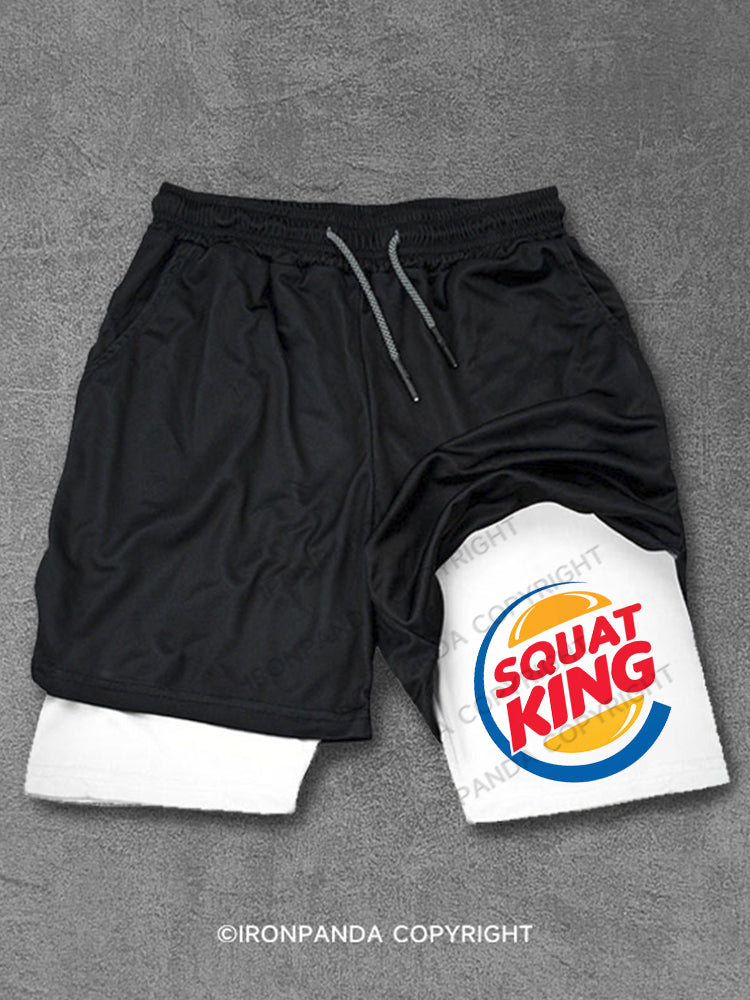 Squat King Fitness Humor Performance Training Shorts