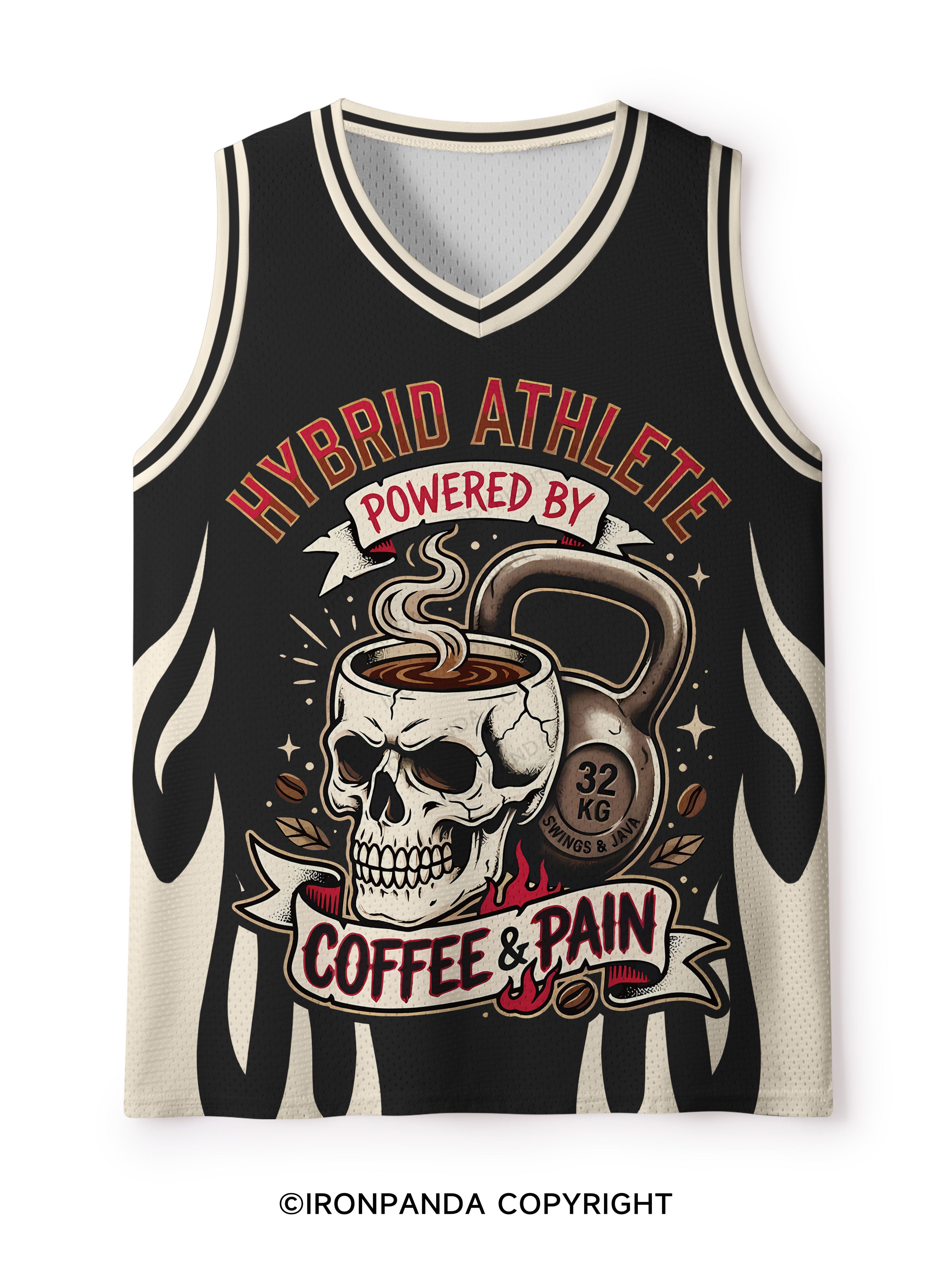 Hybrid Athlete Fitness Skull Kettlebell Workout  Mesh Tank Top