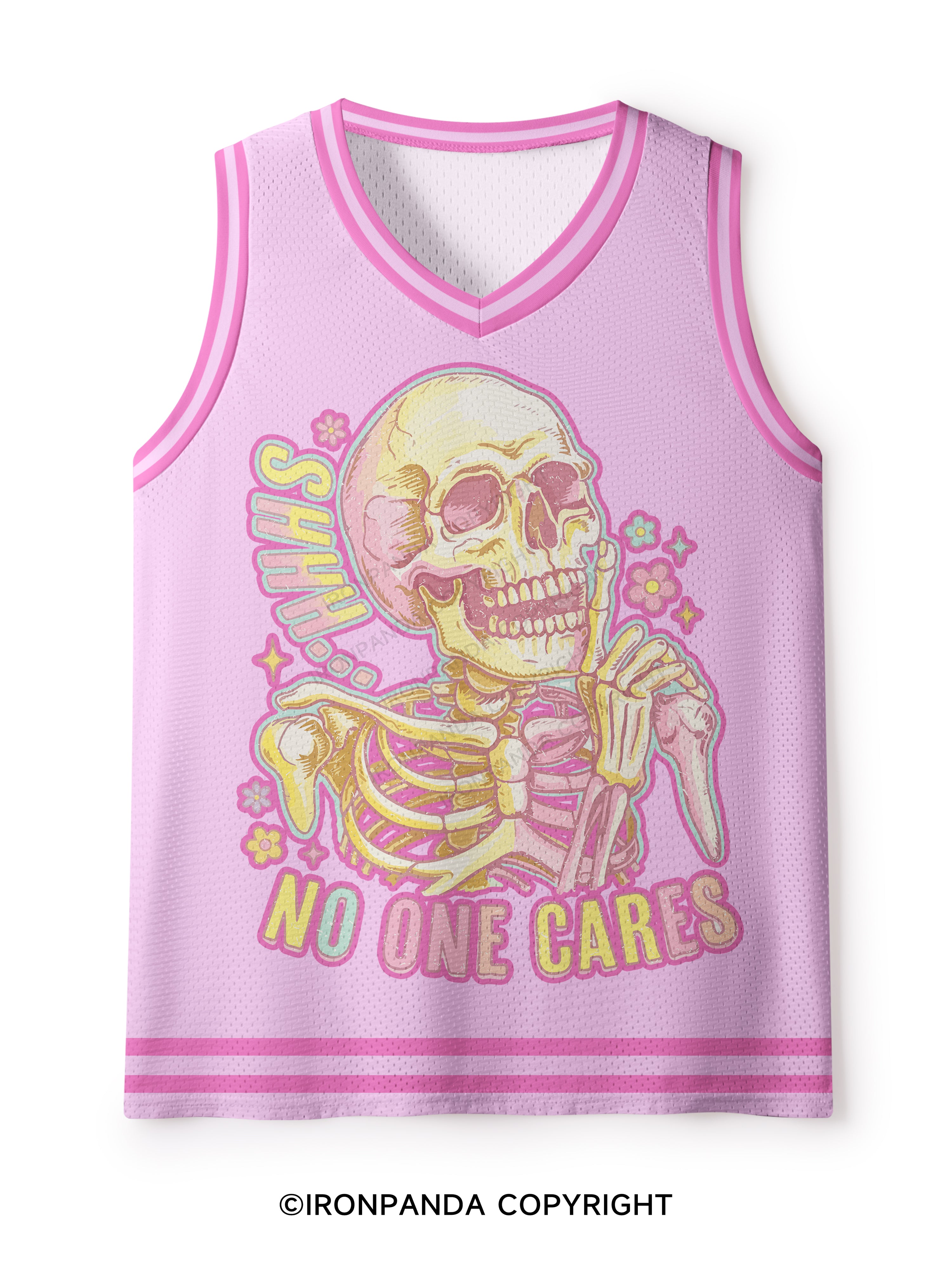 shhh no one cares skeleton Mesh Tank Top