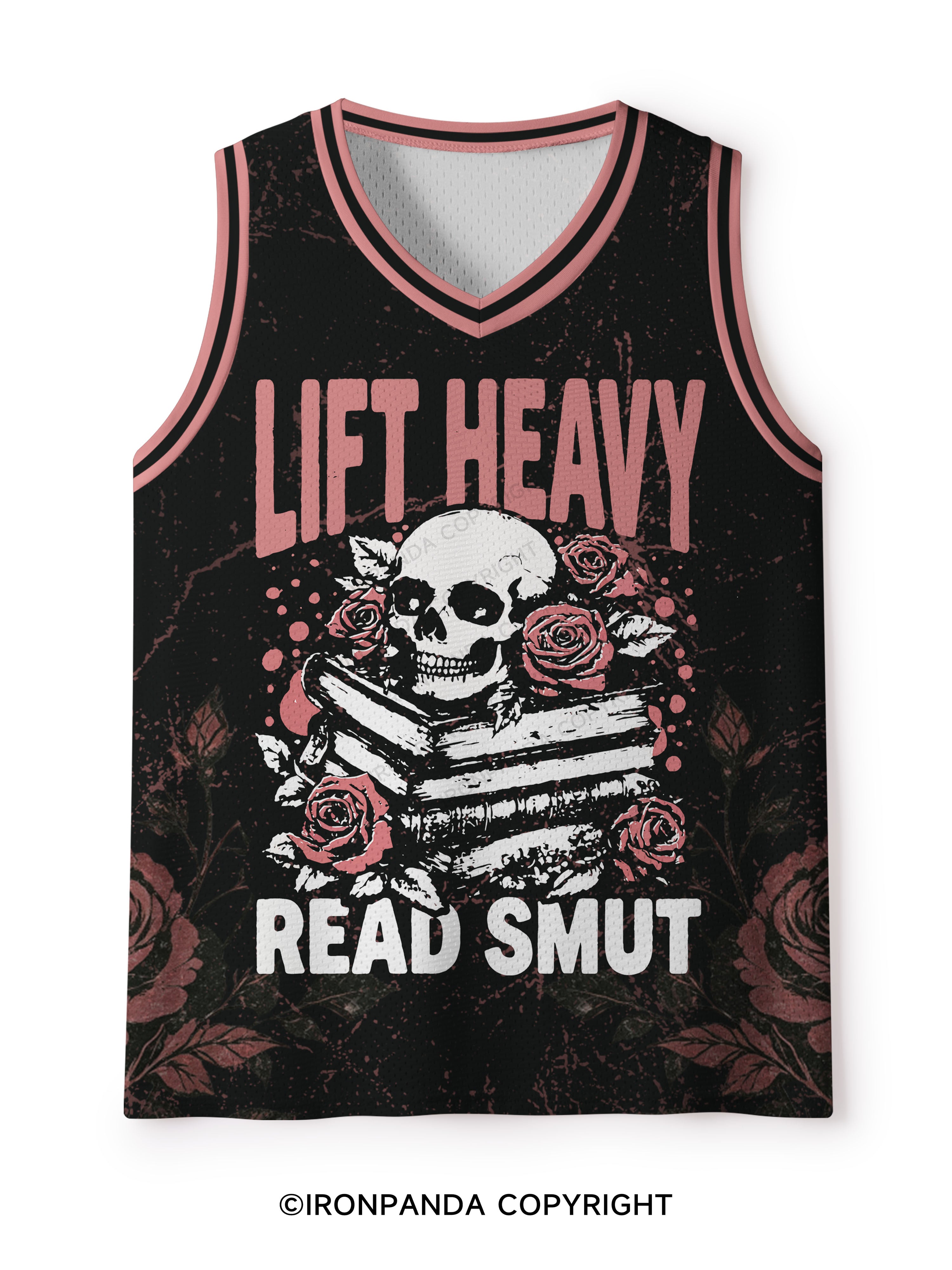 LIFT HEAVY READ SMUT SKELETON Mesh Tank Top