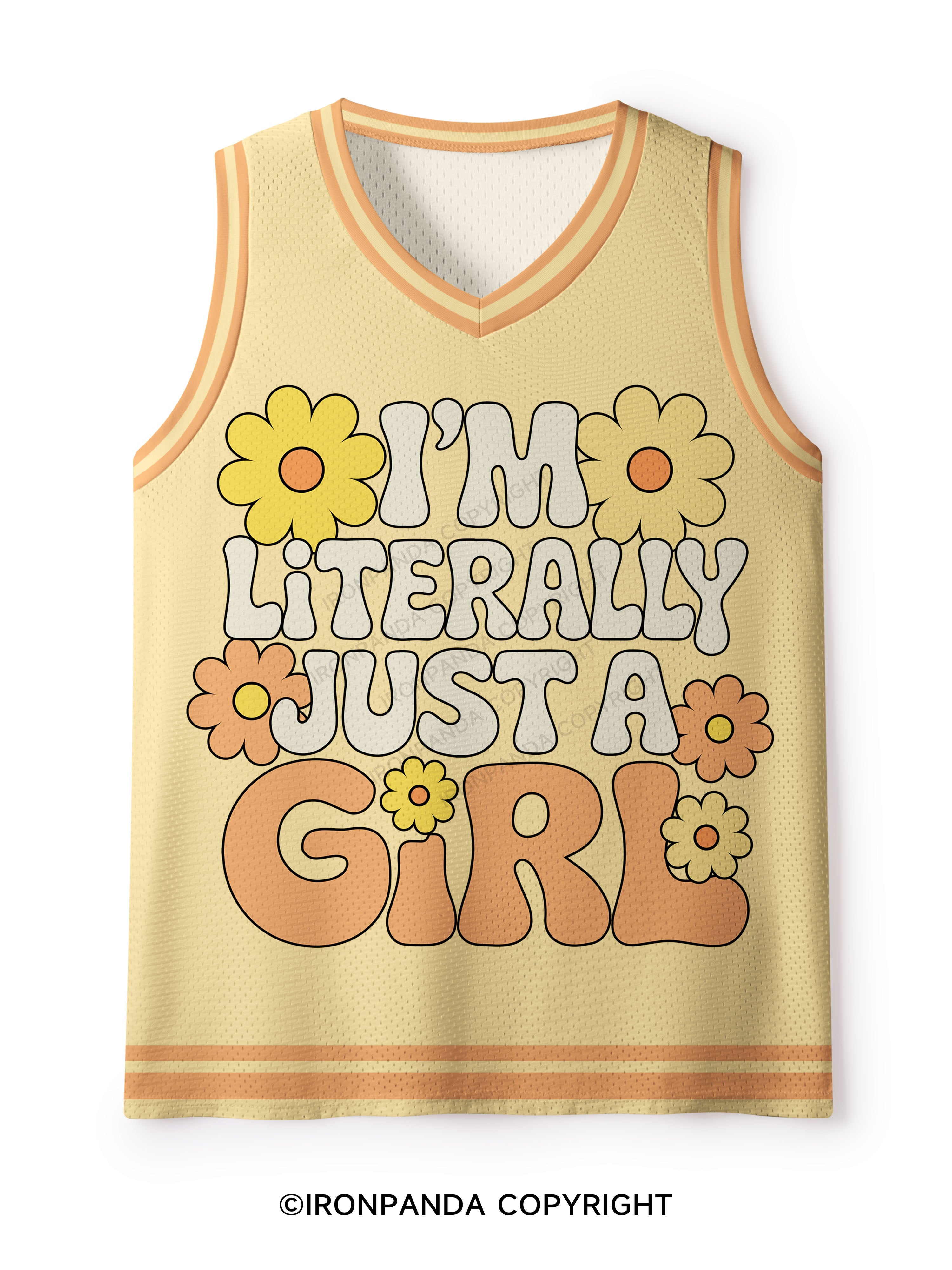 I'M LITERALLY JUST A GIRL FLOWER Mesh Tank Top