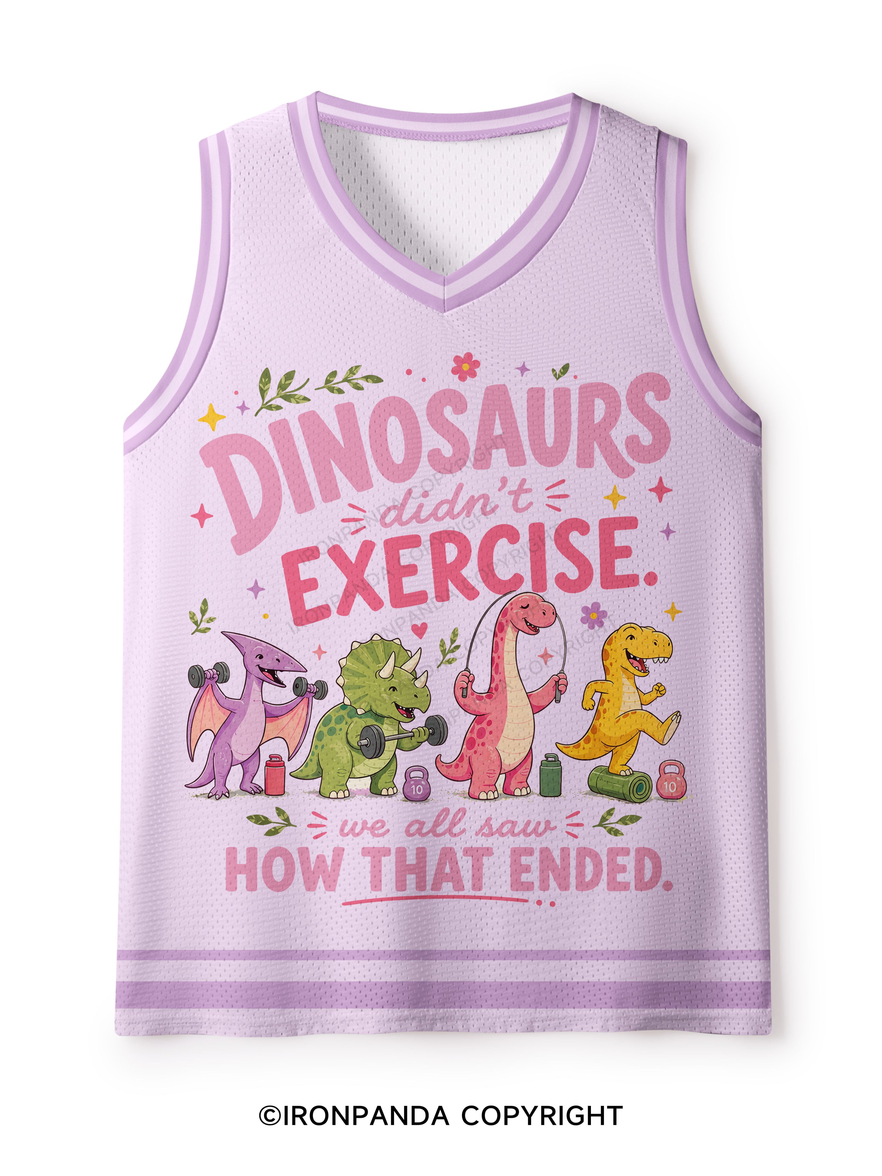 DINOSAURS DIDN'T EXERCISE. WE ALL SAW HOW THAT ENDED FUNNY Mesh Tank Top