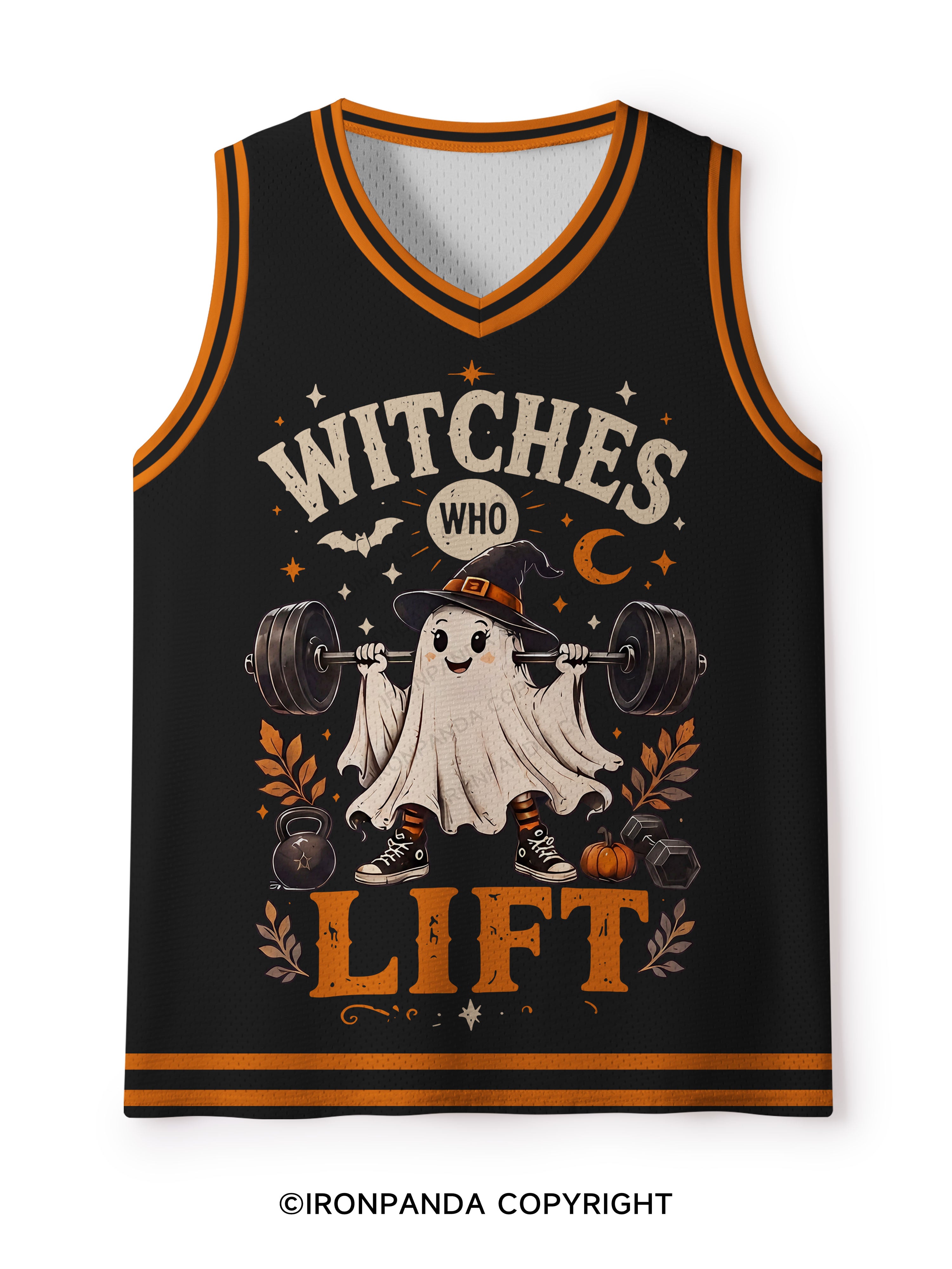 WITCHES WHO LIFT GHOST HALLOWEEN GYM Mesh Tank Top