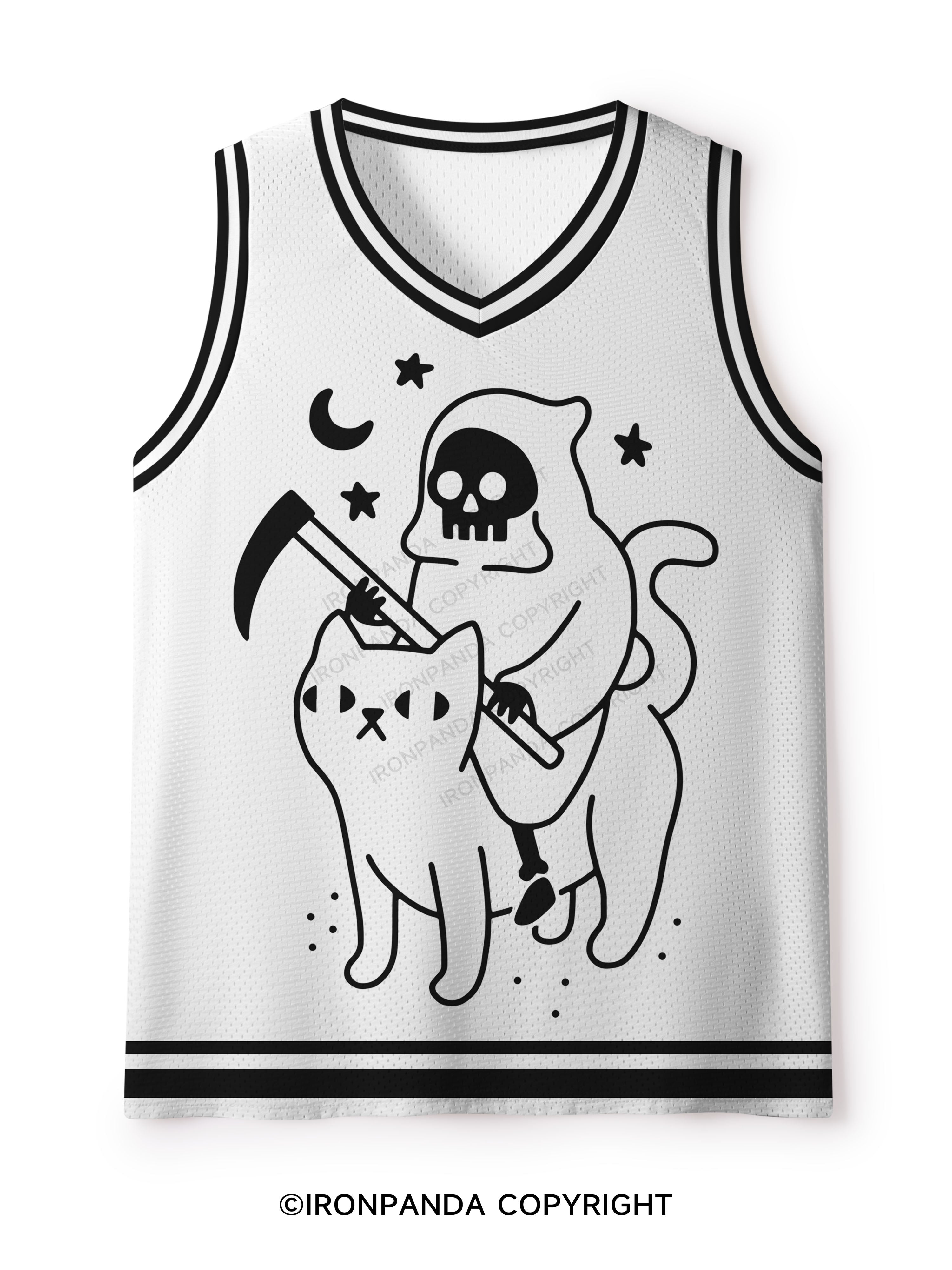 GRIM REAPER RIDING A CAT Mesh Tank Top