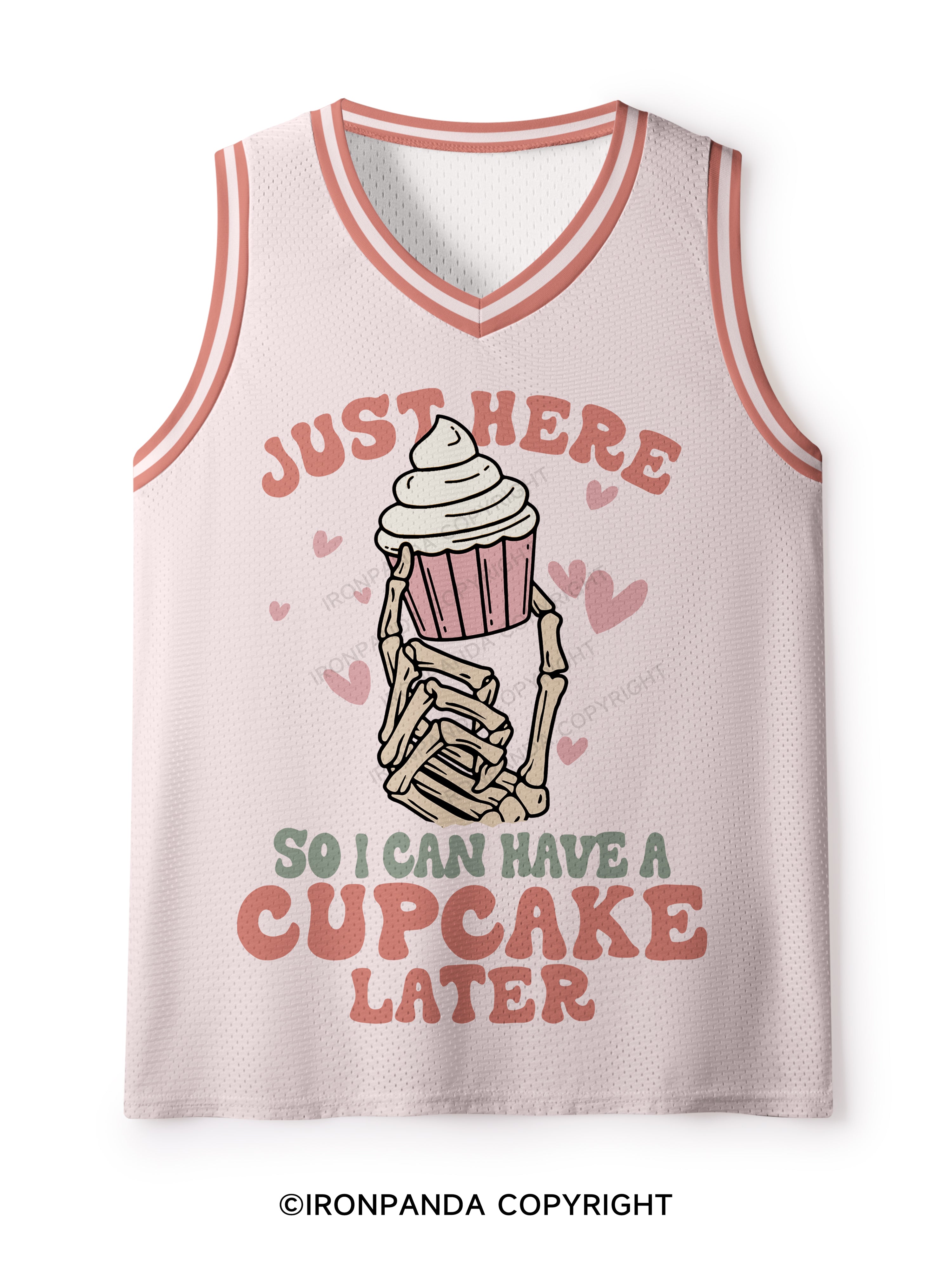 JUST HERE SO ICAN HAVE A CUPCAKE LATER Mesh Tank Top