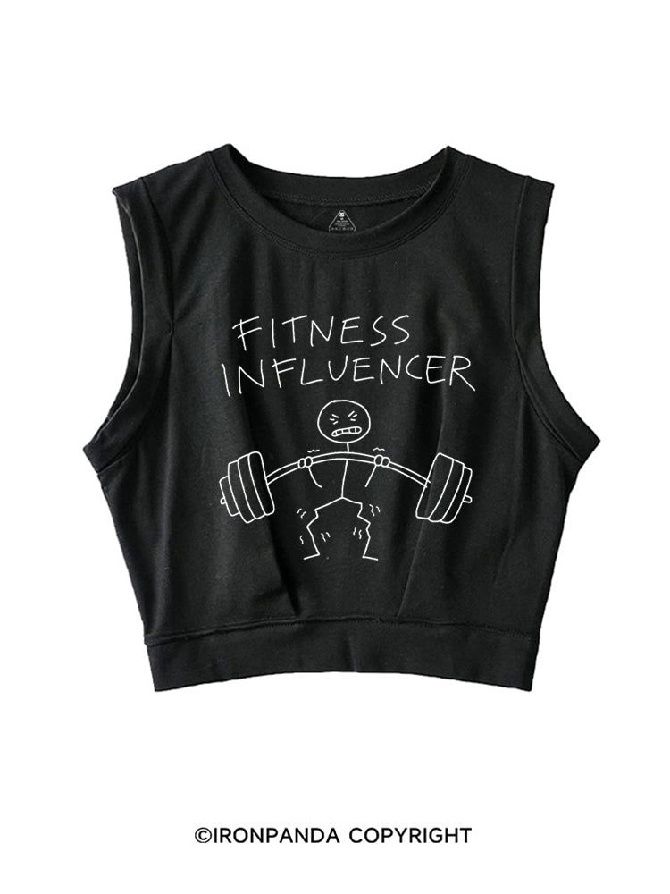 FITNESS INFLUENCER FUNNY GYM SLEEVELESS CROP TOPS