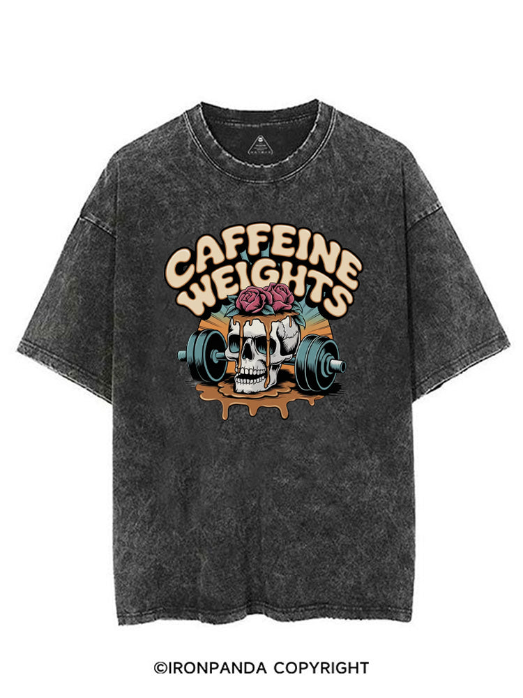 Caffeine weights skeleton VINTAGE GYM SHIRT