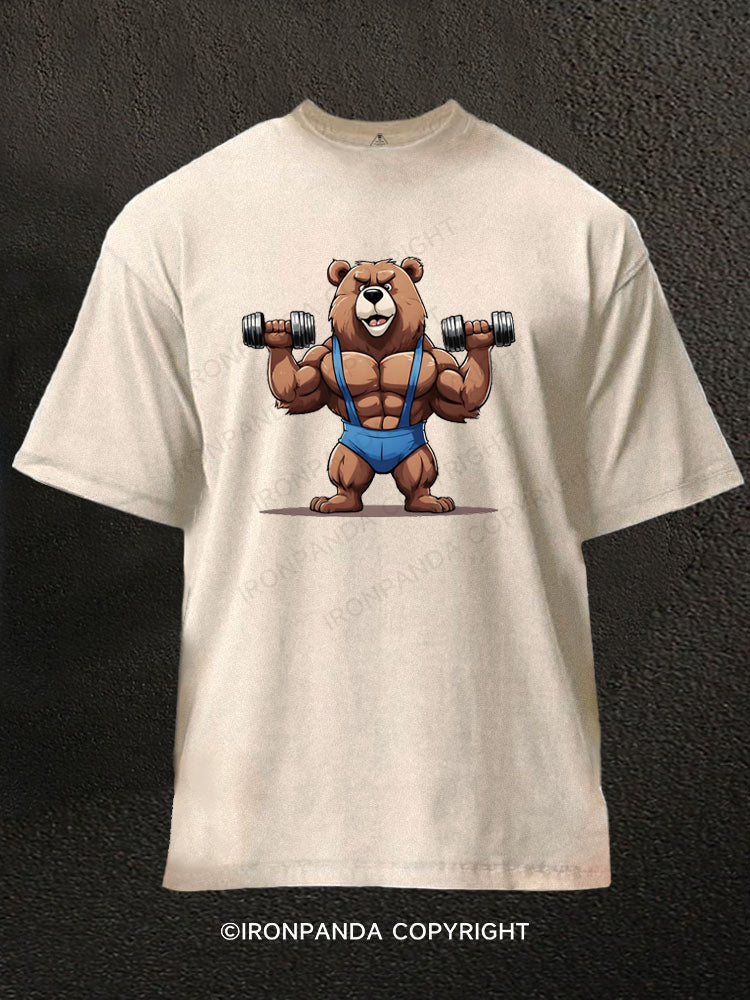 Fitness Bear Washed Gym Shirt