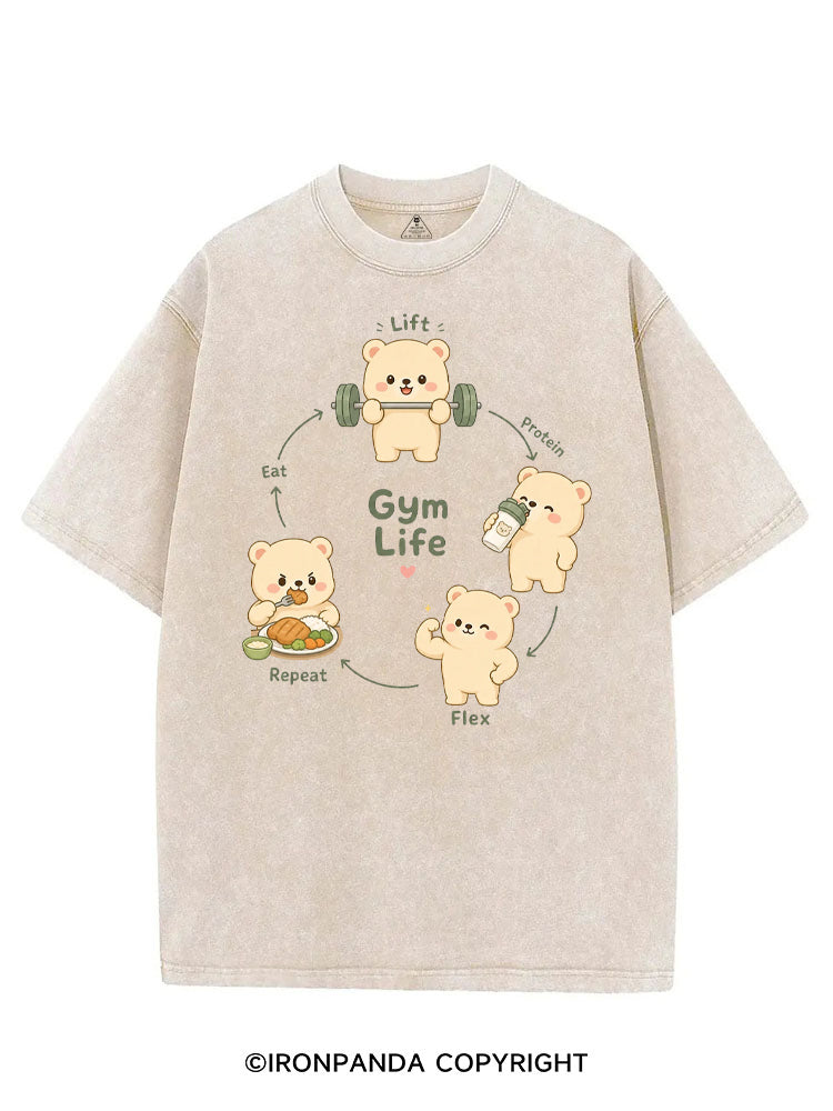 GYM LIFE CUTE BEAR VINTAGE GYM SHIRT