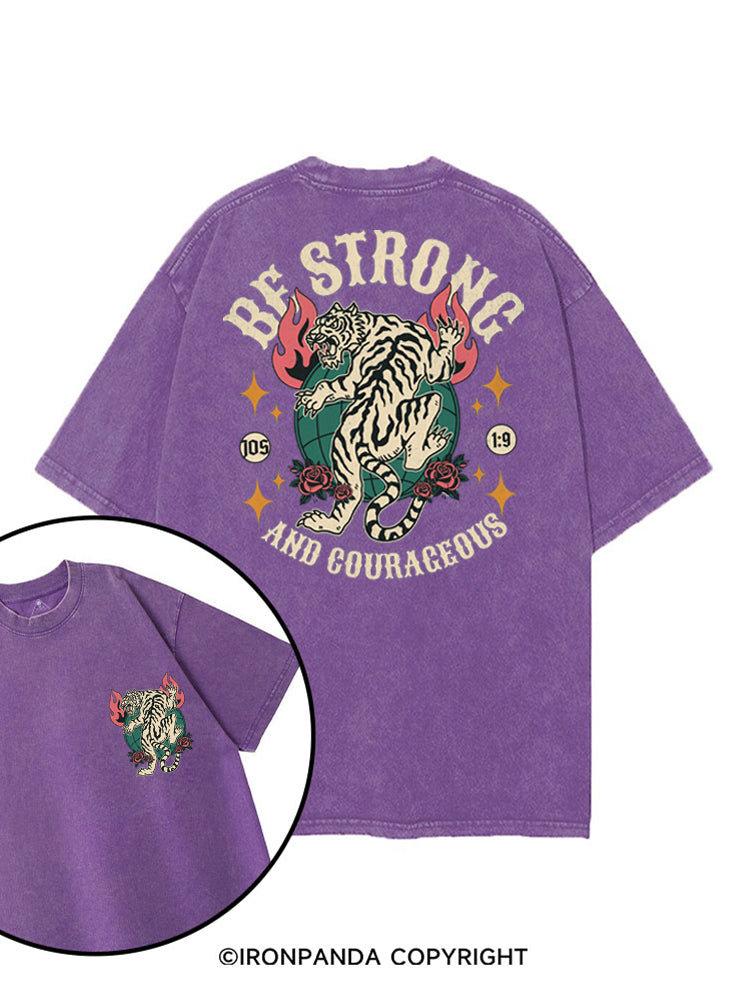 BE STRONG AND COURAGEOUS printed Gym Shirt