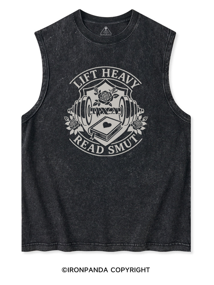 LIFT HEAVY READ SMUT FITNESS Washed Tank