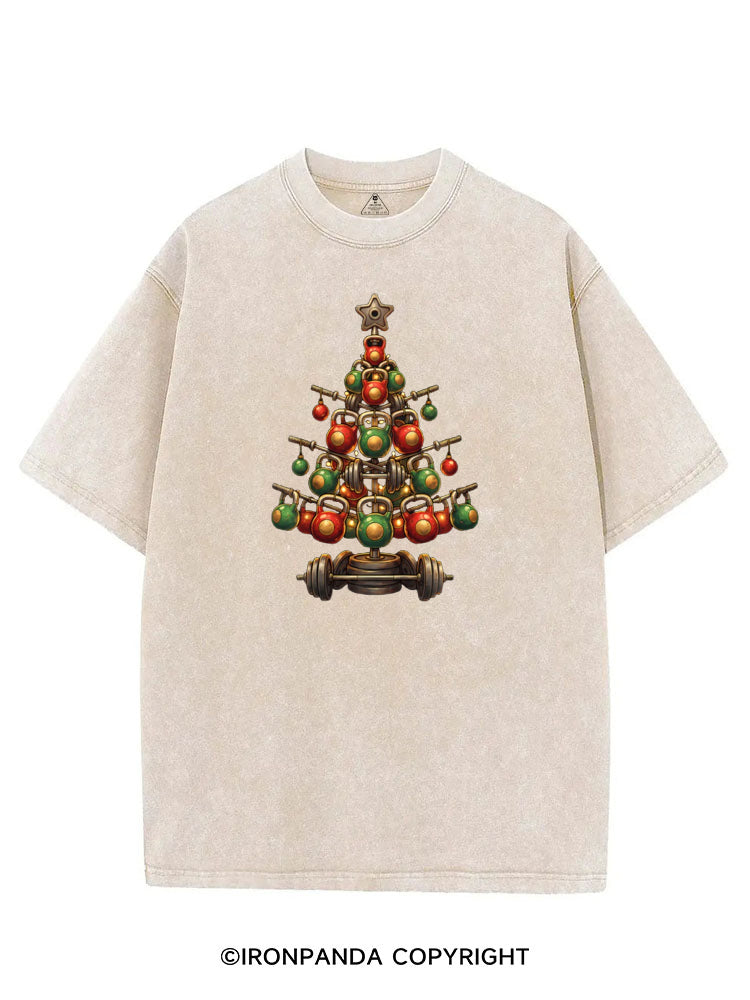 GYM LIFTMAS WORKOUT KETTLEBELL CHRISTMAS TREE VINTAGE GYM SHIRT