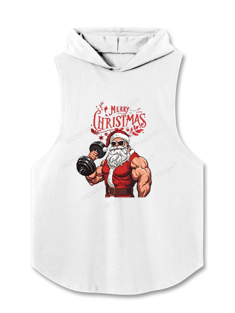 GYM SANTA MERRY CHRISTMAS Hooded Tank