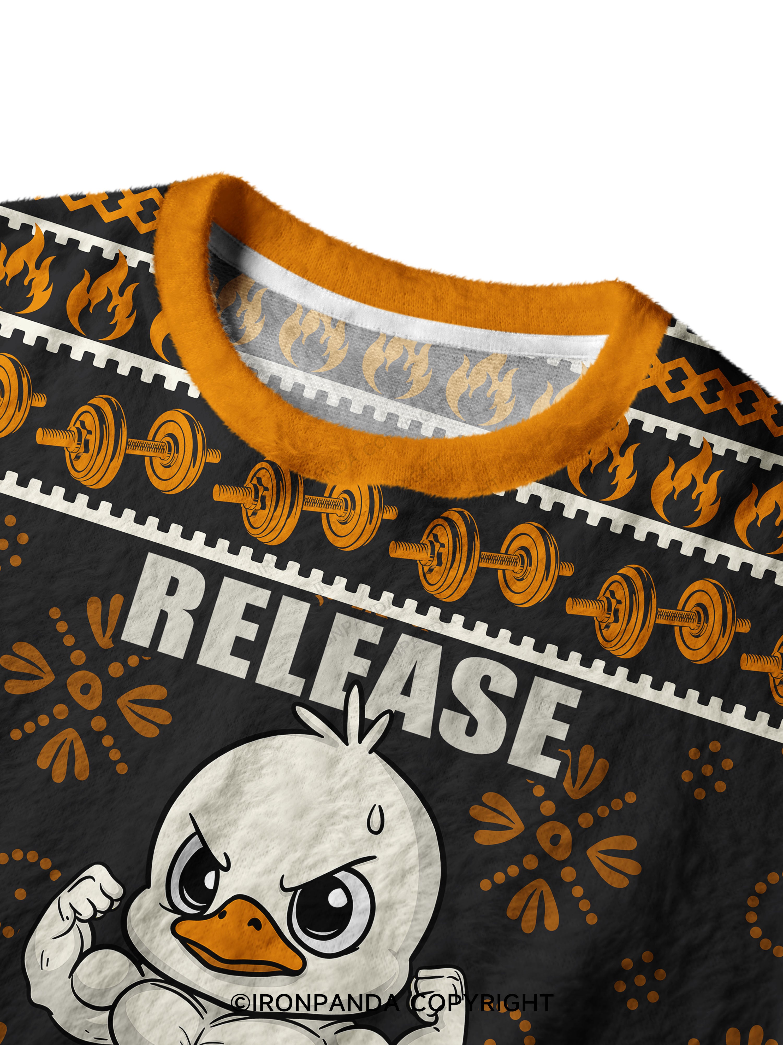 release the quackin' Ugly Fuzzy Fleece Sweater