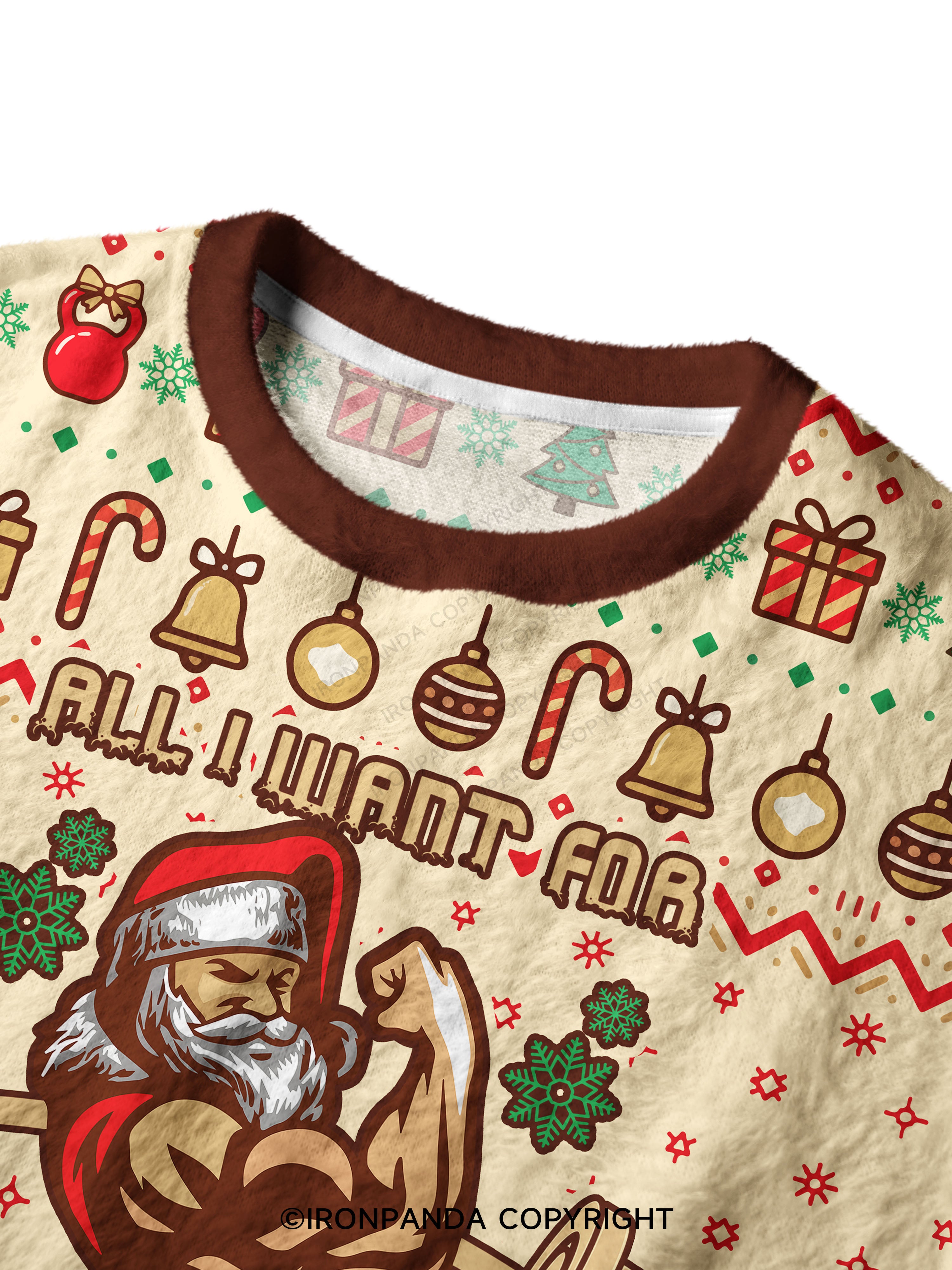 Christmas Workout Funny Motivation Ugly Fuzzy Fleece Sweater