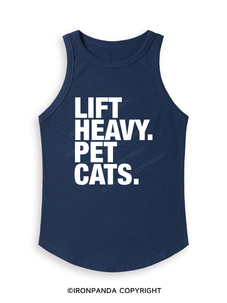 LIFT HEAVY PET CATS Fitted Tank Top