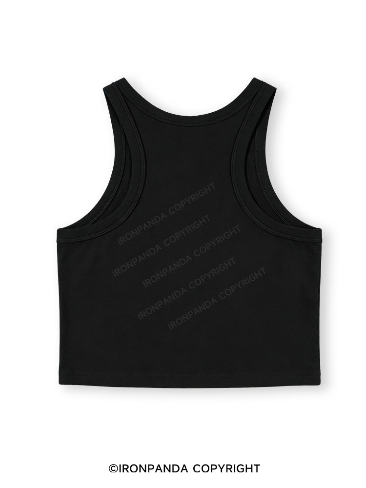 SPIT PREWORKOUT IN MY MOUTH Fitted Crop Tank Top