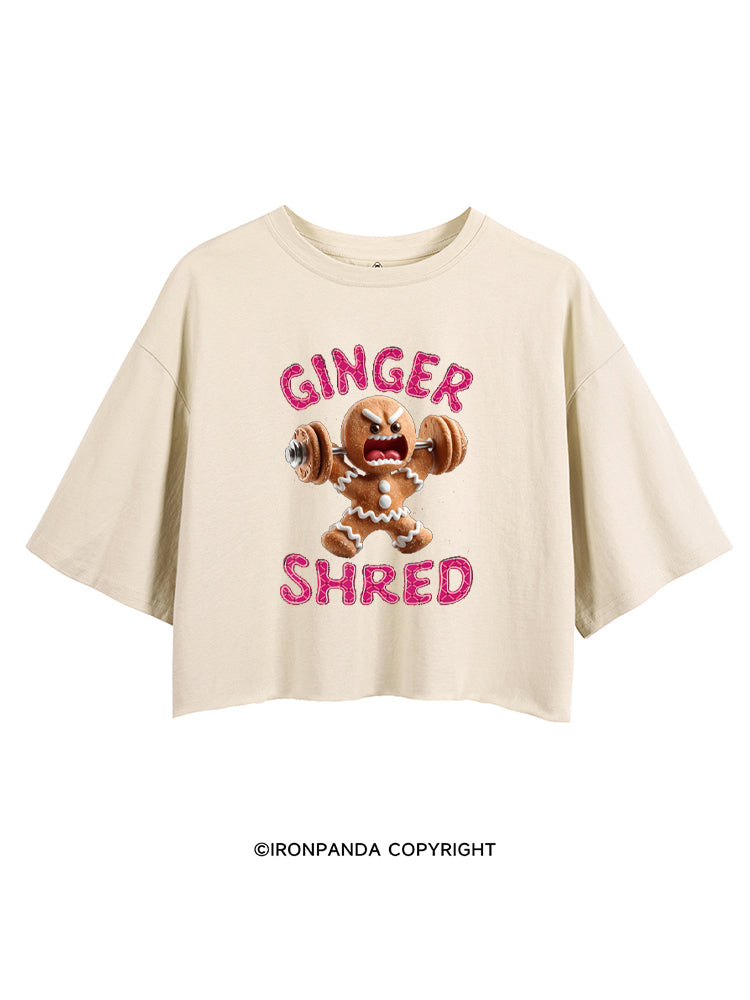 CHRISTMAS GINGER SHRED FUNNY CROP TOPS