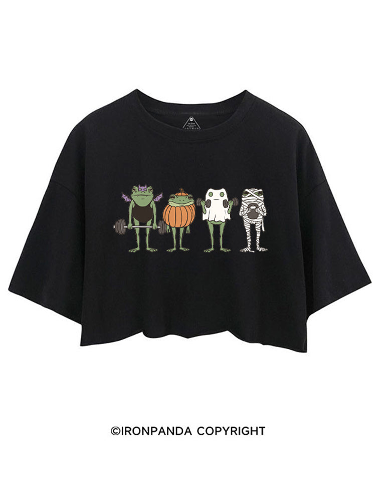 HALLOWEEN FROG LIFTING CREW CROP TOPS