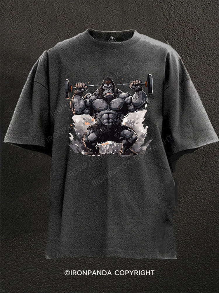 gorilla deadilft Washed Gym Shirt