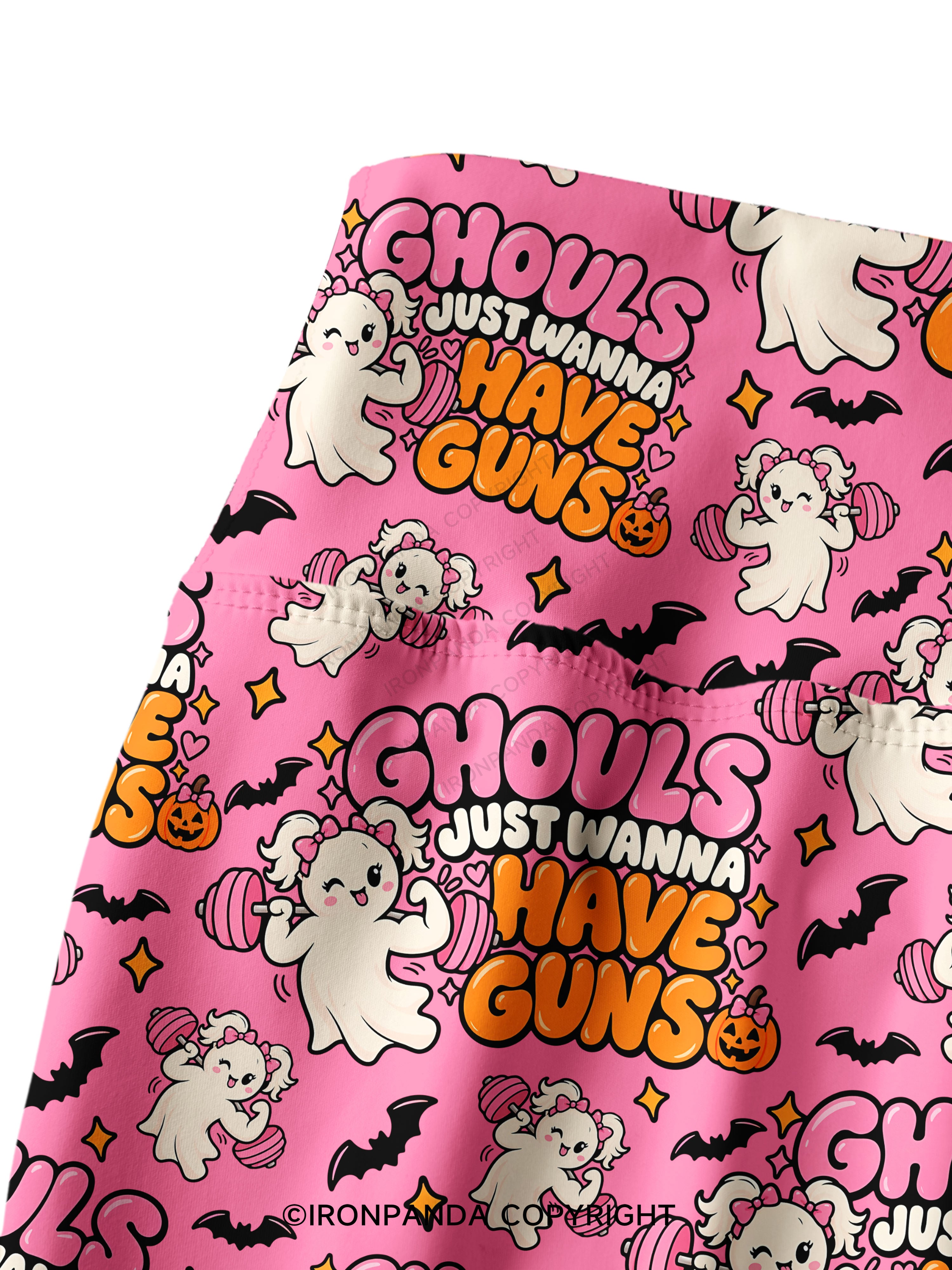 GHOULS JUST WANNA HAVE GUNS Printed Yoga Pants