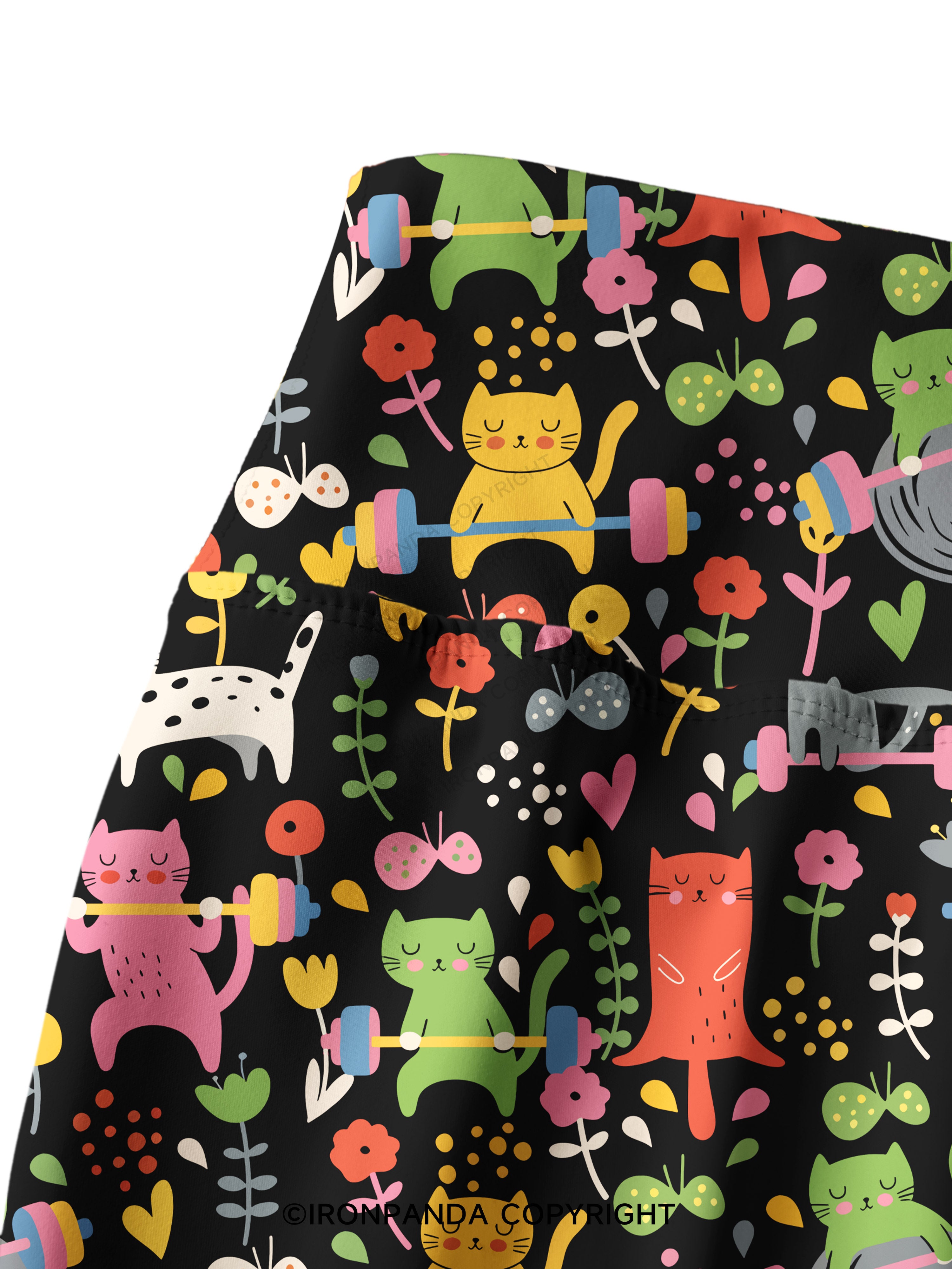 Cats Lift Heavy Printed Yoga Pants