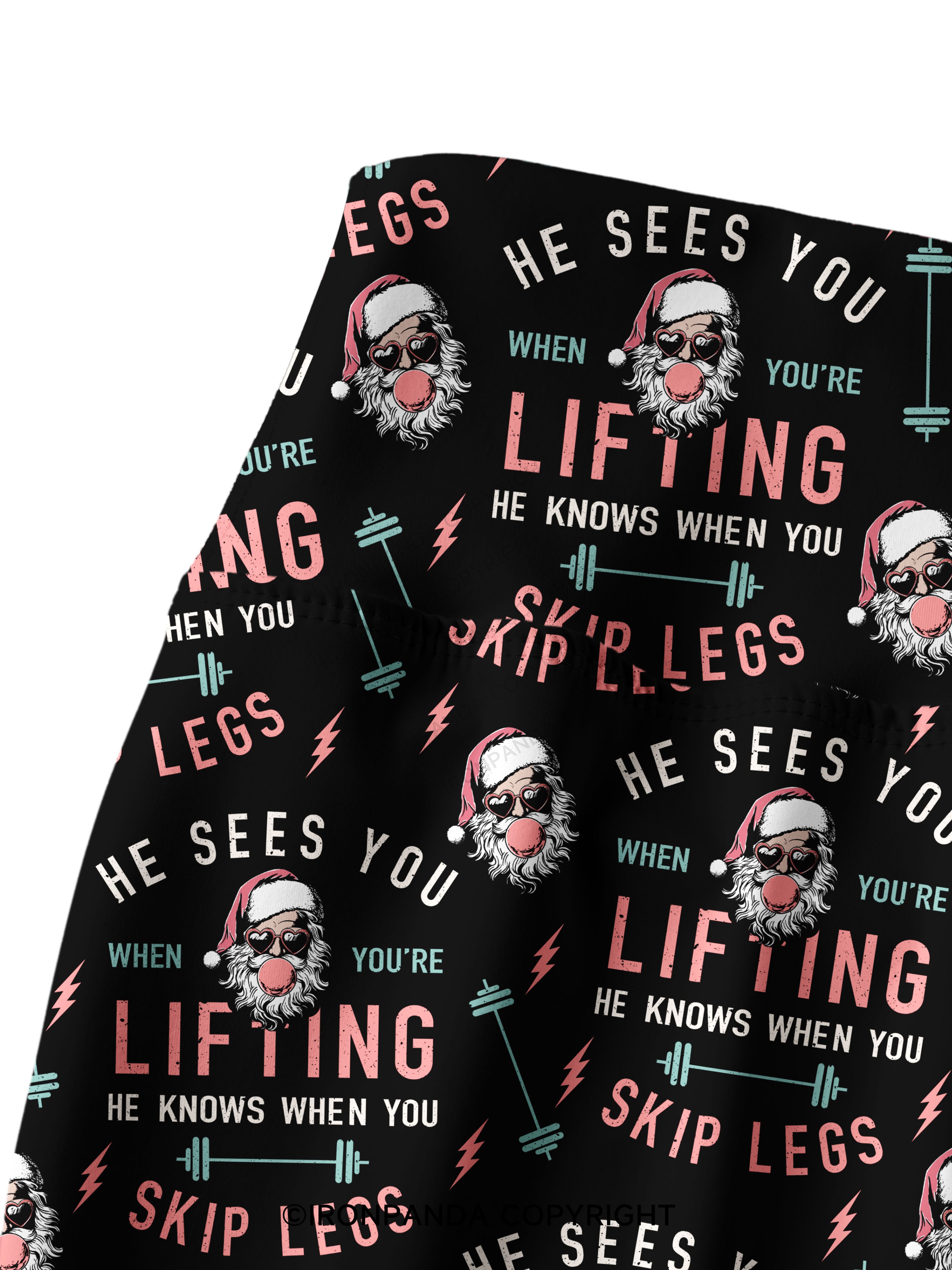 HE SEES YOU WHEN YOU'RE LIFTING Printed Yoga Pants