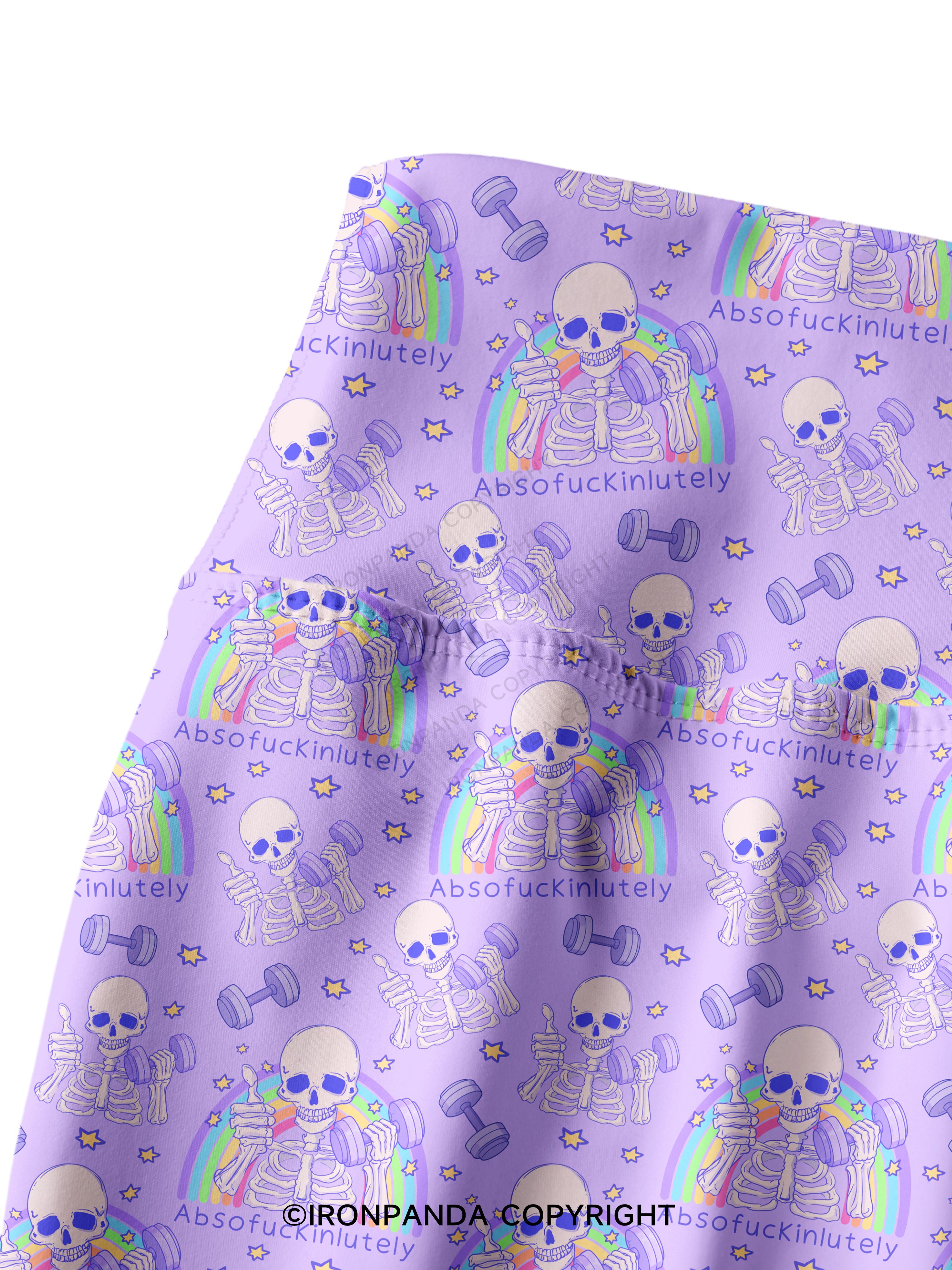 ABSOFUCKINLUTELY GYM SKELETON Printed Yoga Pants