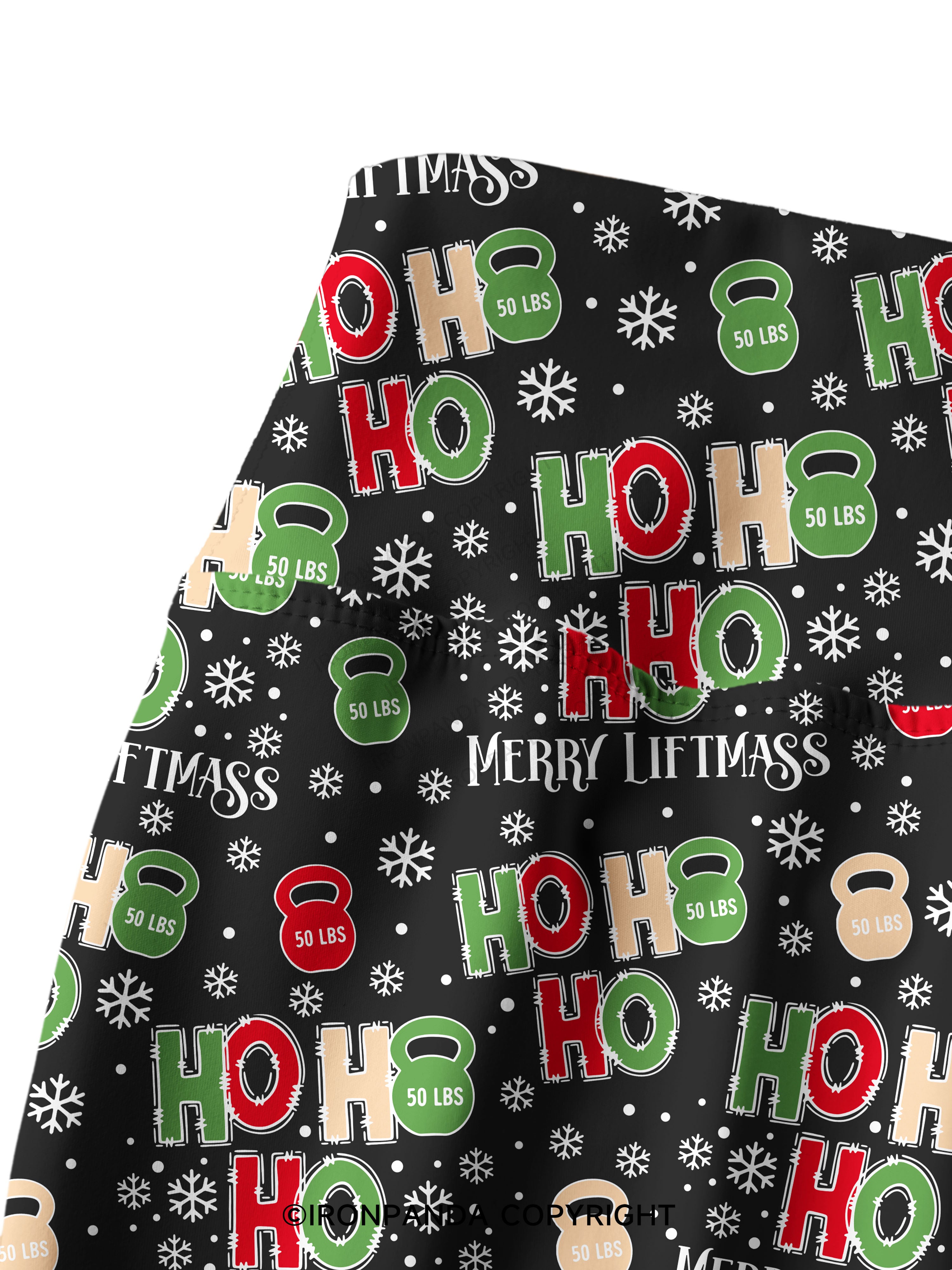 HOHOHO MERRY LIFTMASS Printed Yoga Pants