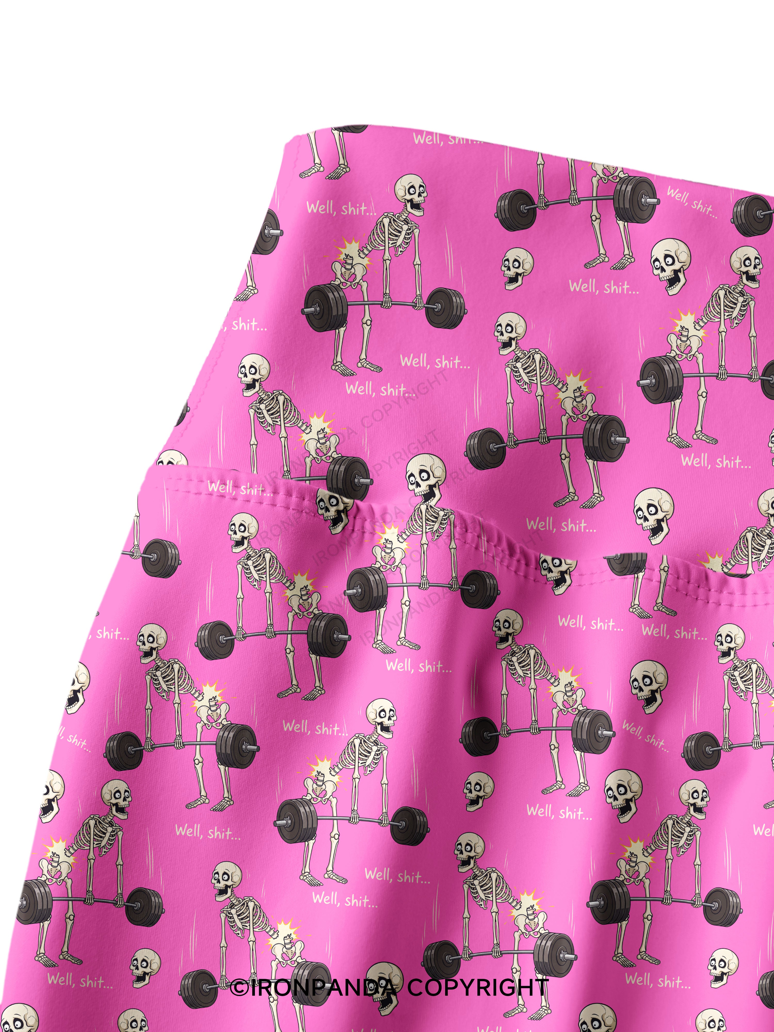 Well Shit Skeleton Deadlift Printed Yoga Pants