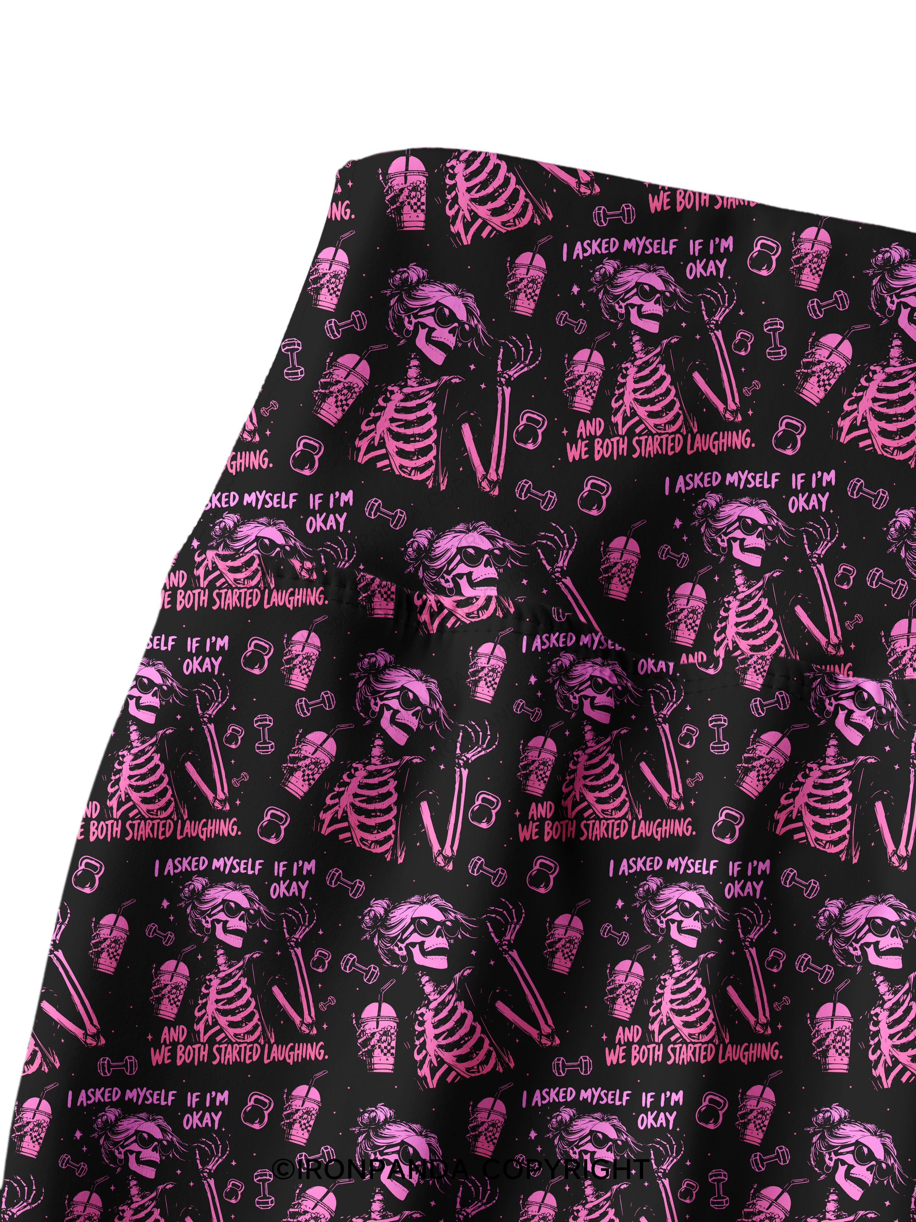 I ASKED MYSELF IF I'M OKAY AND WE BOTH STARTED LAUGHING Printed Yoga Pants