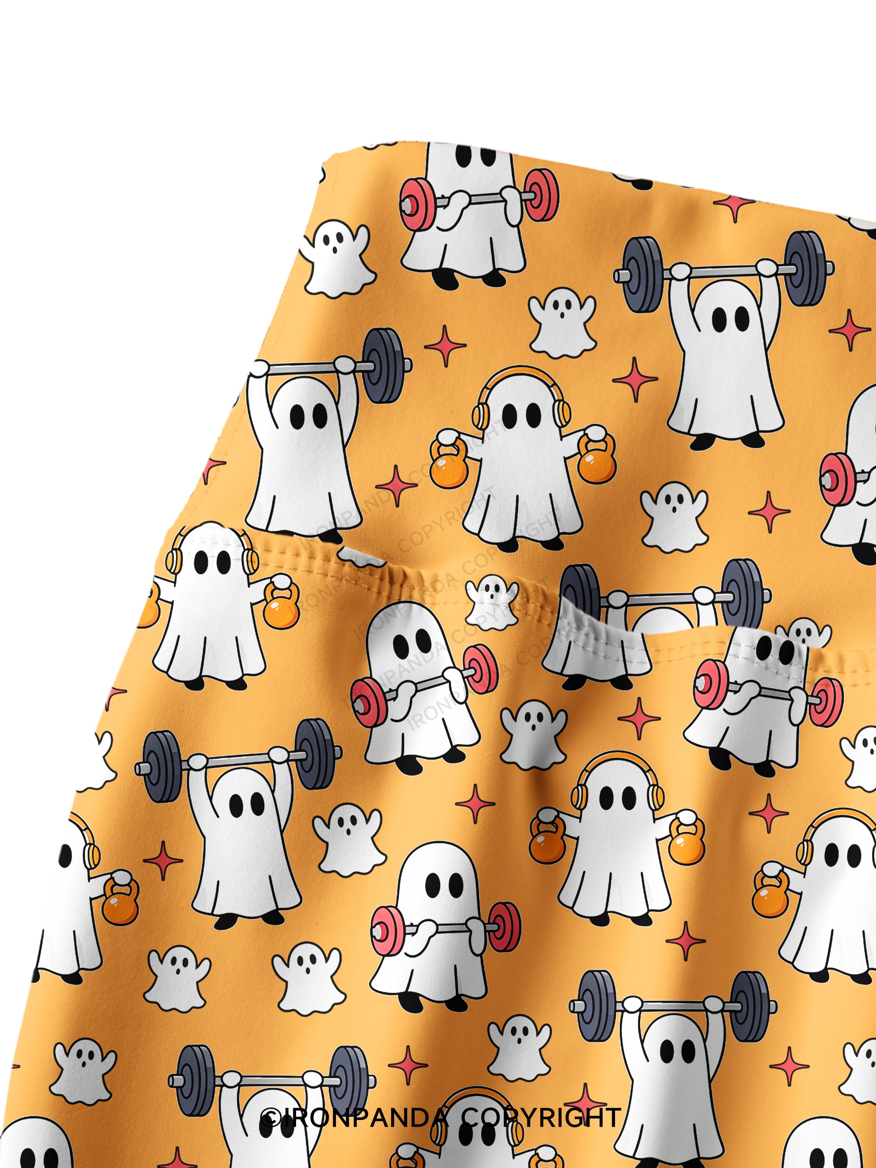 GHOST HALLOWEEN WORKOUT FITNESS Printed Yoga Pants