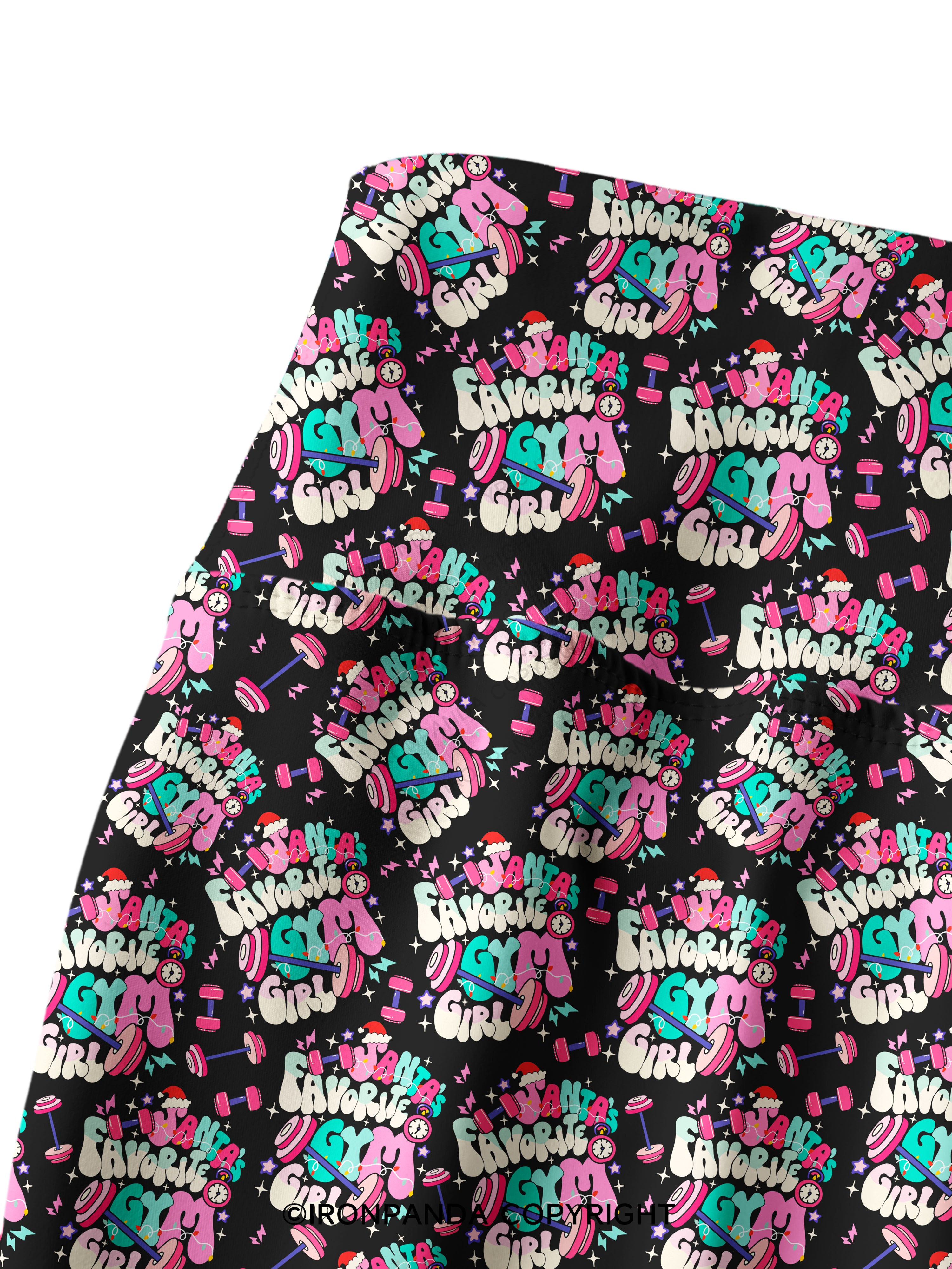 Santa Favorite Gym Girl Printed Yoga Pants