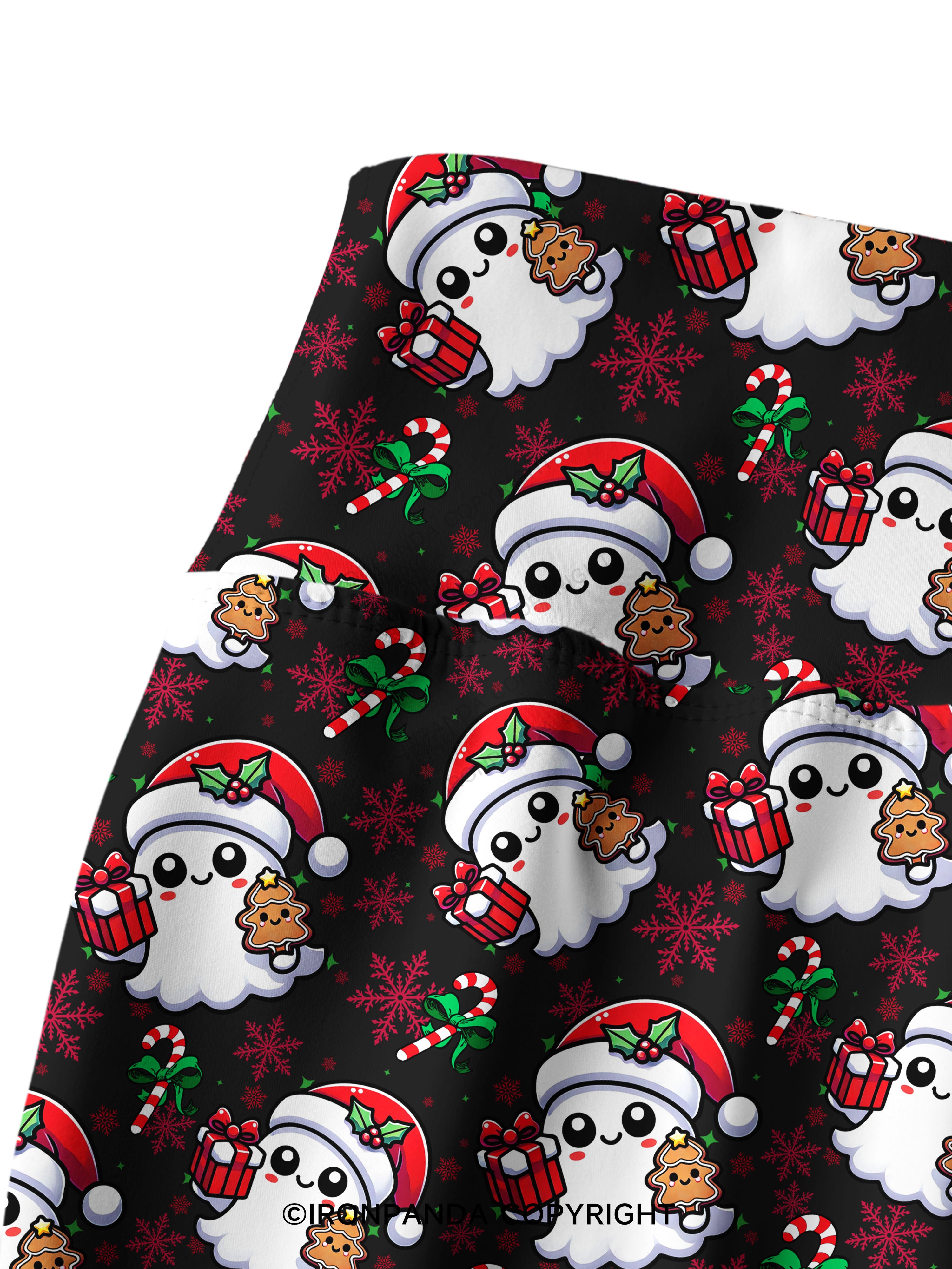 SPOOKY SPIRITS SPREADING CHRISTMAS CHEER! Cow Printed Yoga Pants