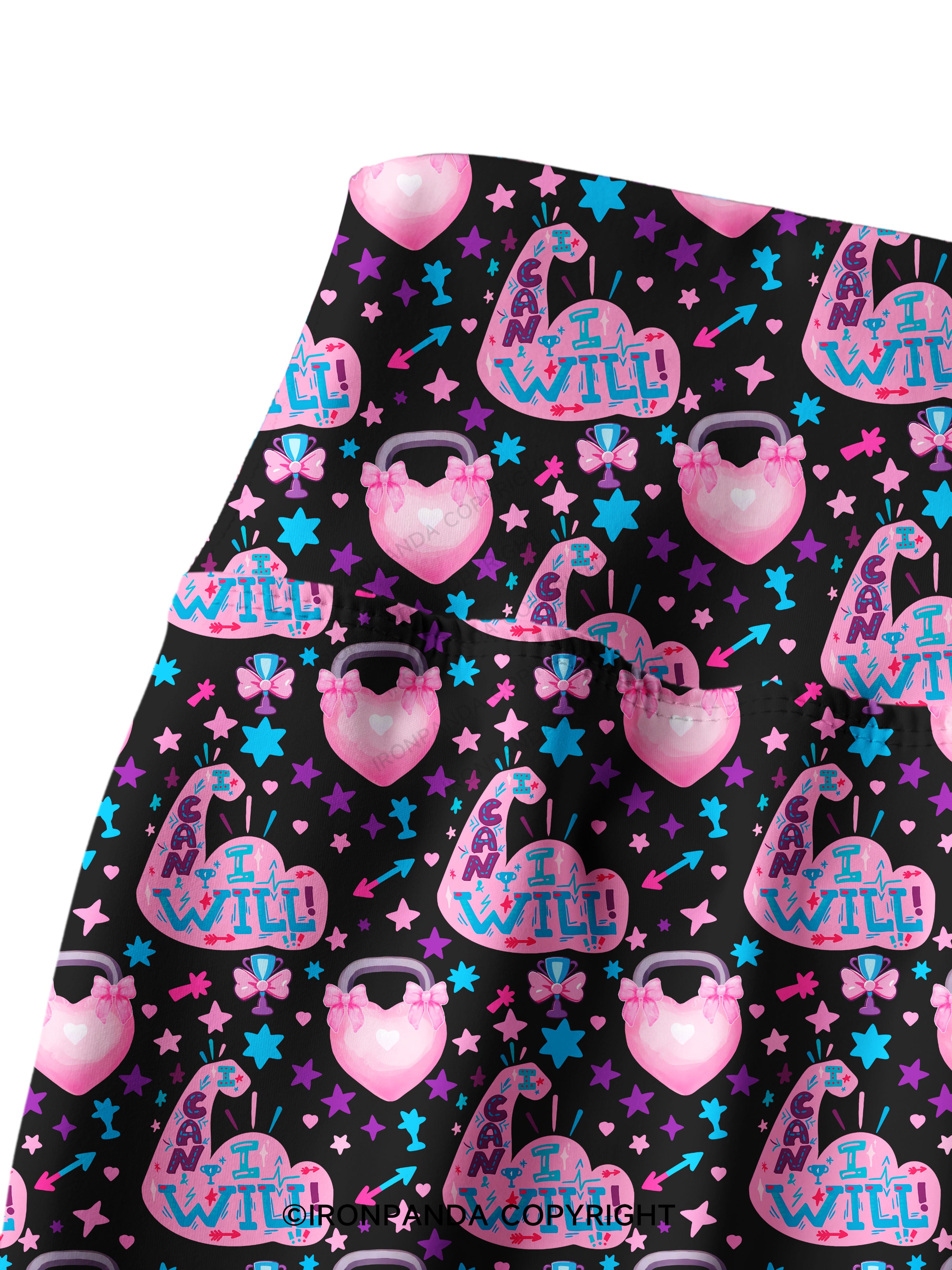 I CAN AND I WILL STRONG MUSCLE HEART Printed Yoga Pants