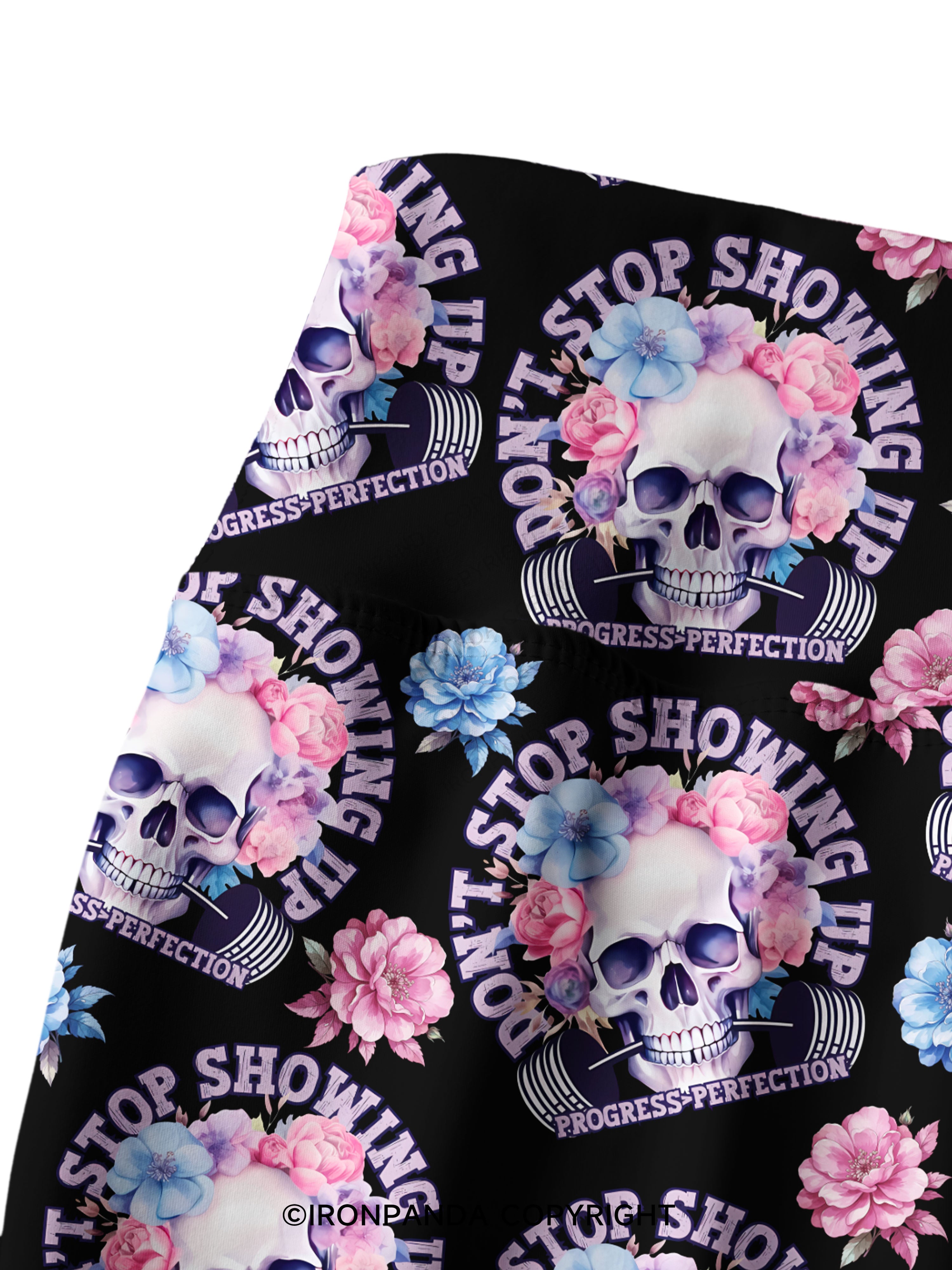 DON’T STOP SHOWING UP PROGRESS-PERFECTION Printed Yoga Pants