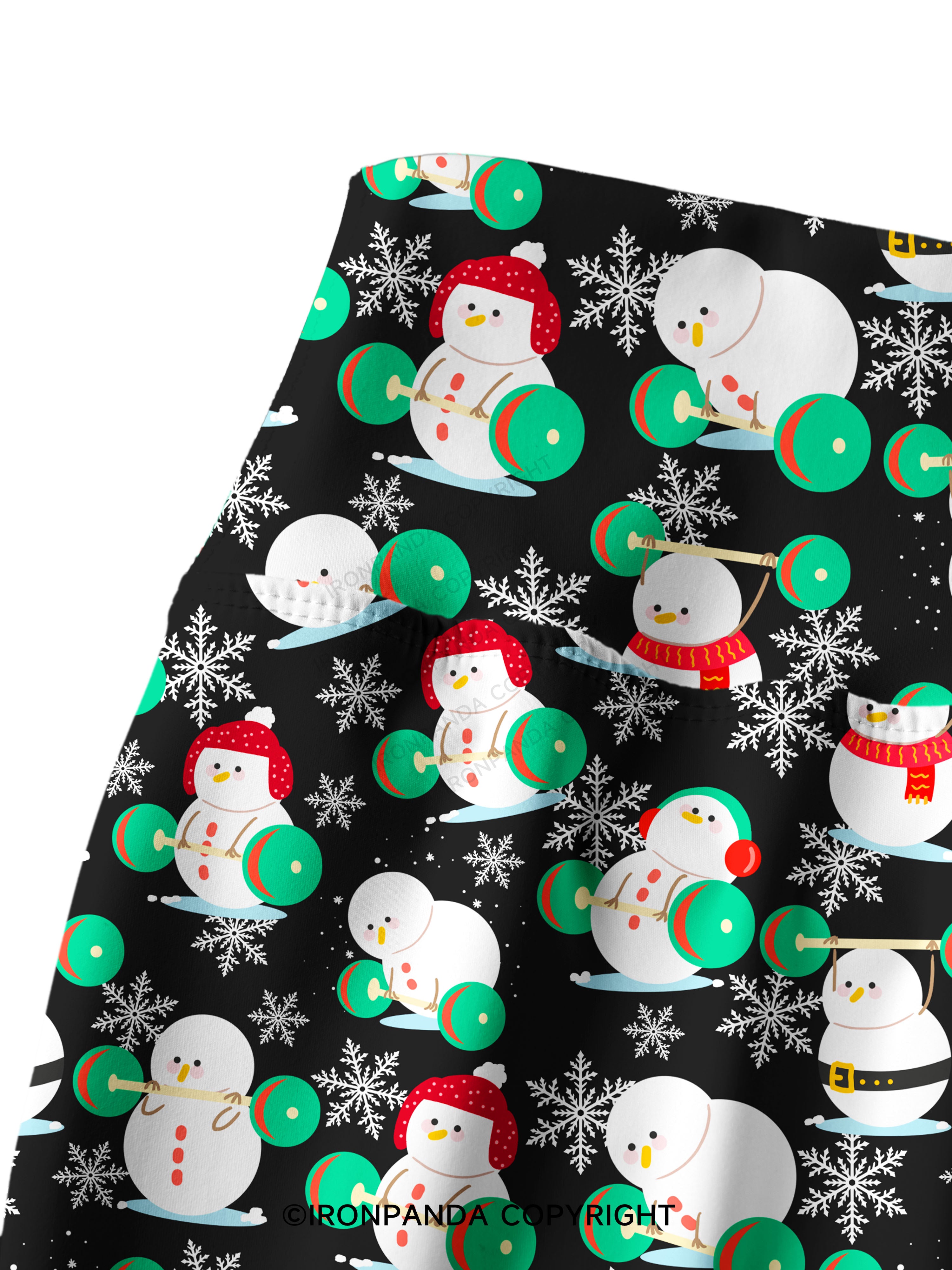 Snowman team weightlifting Printed Yoga Pants