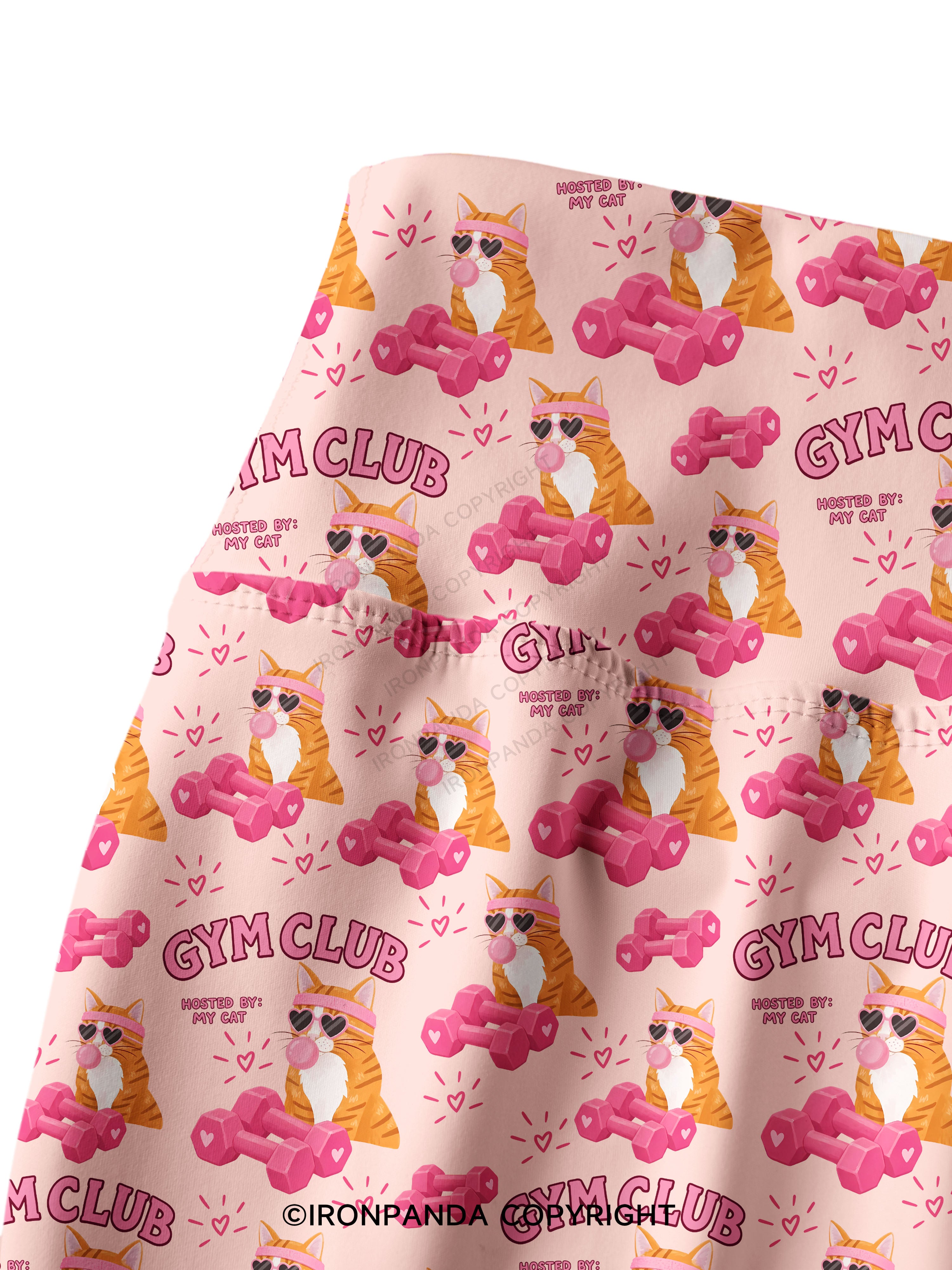 GYM CLUB HOSTED BY MY CAT Printed Yoga Pants