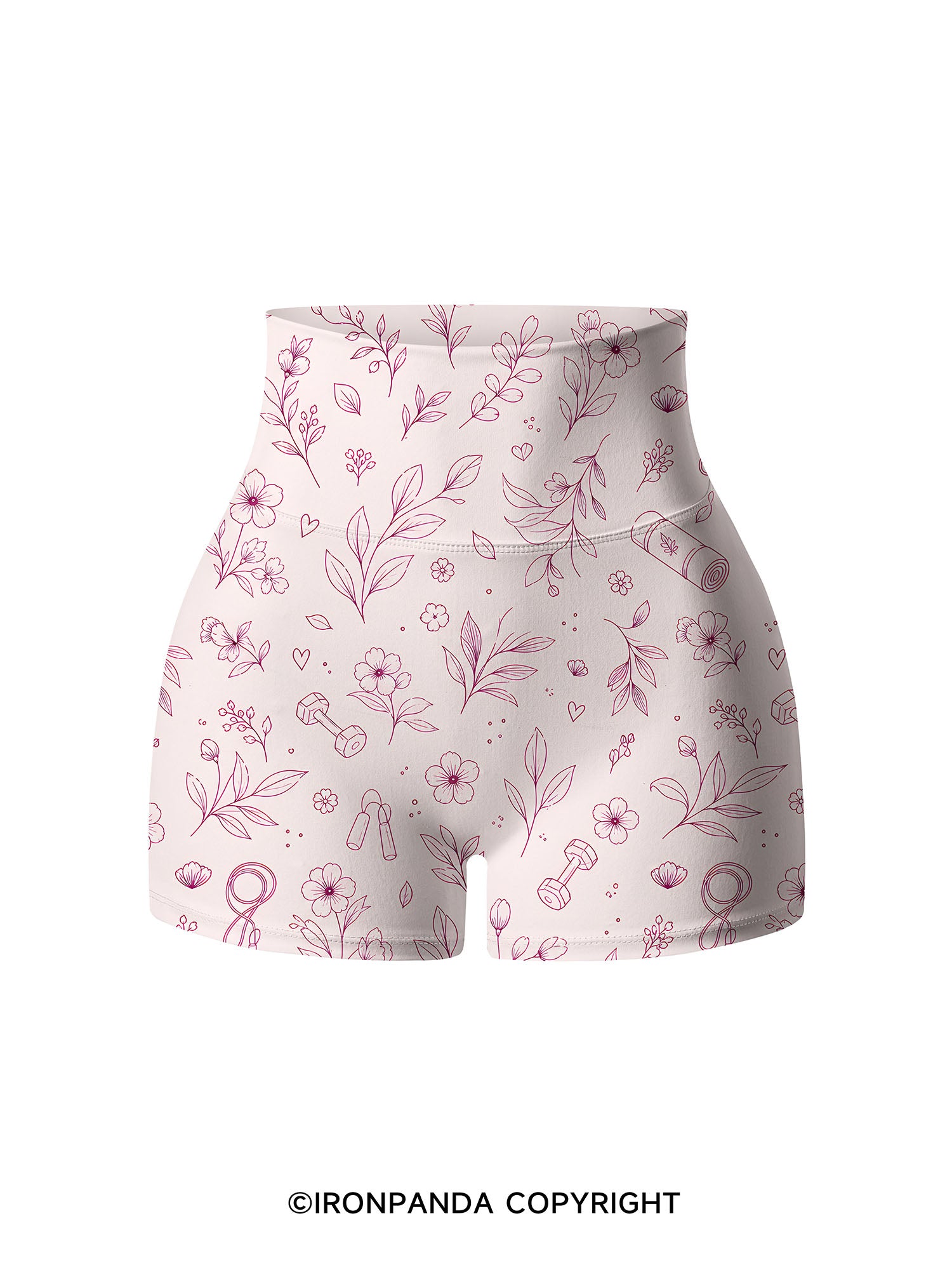 FLORAL GYM Printed Yoga Shorts